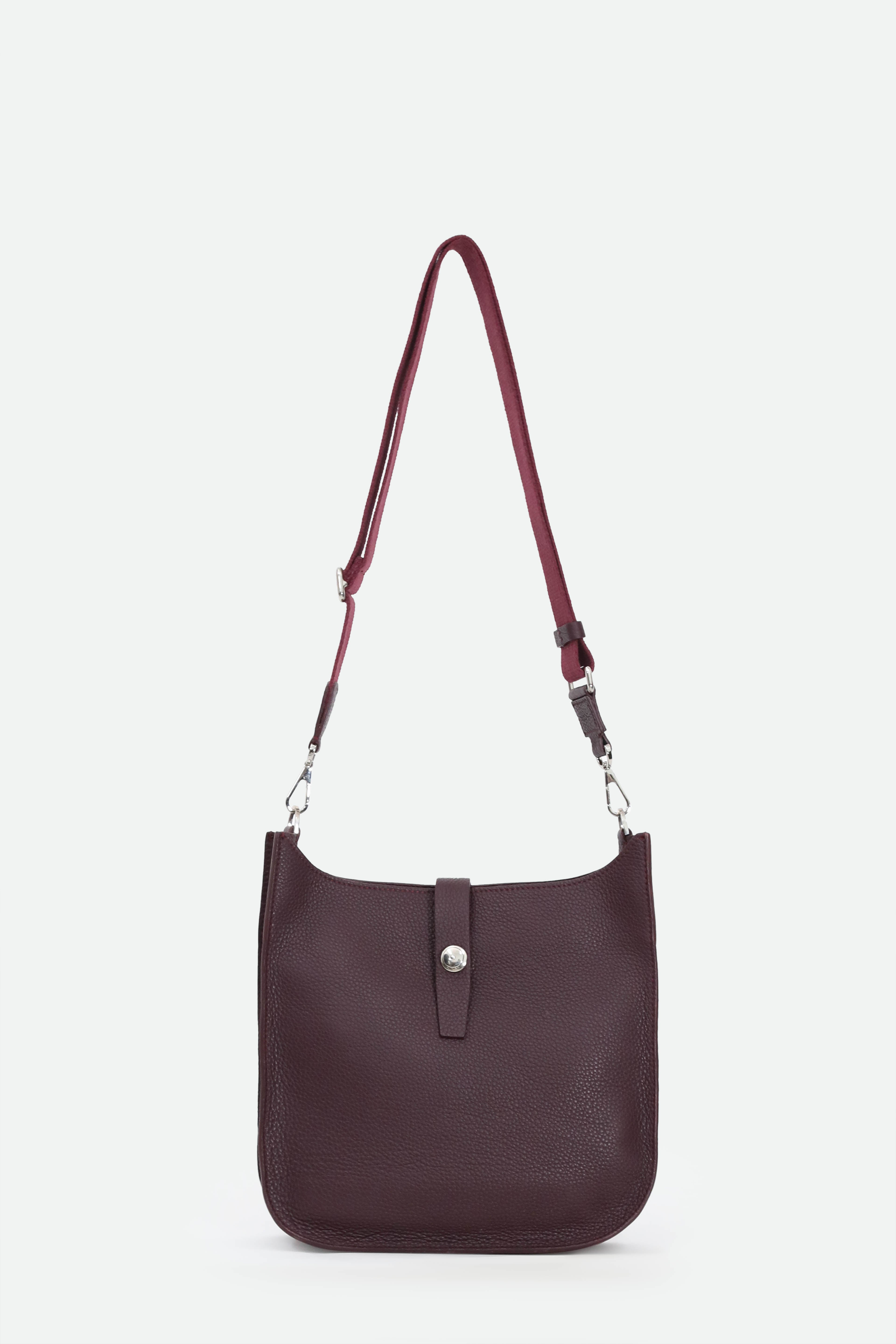 GIA ITALIAN LEATHER CROSSBODY BAG IN BORDEAUX