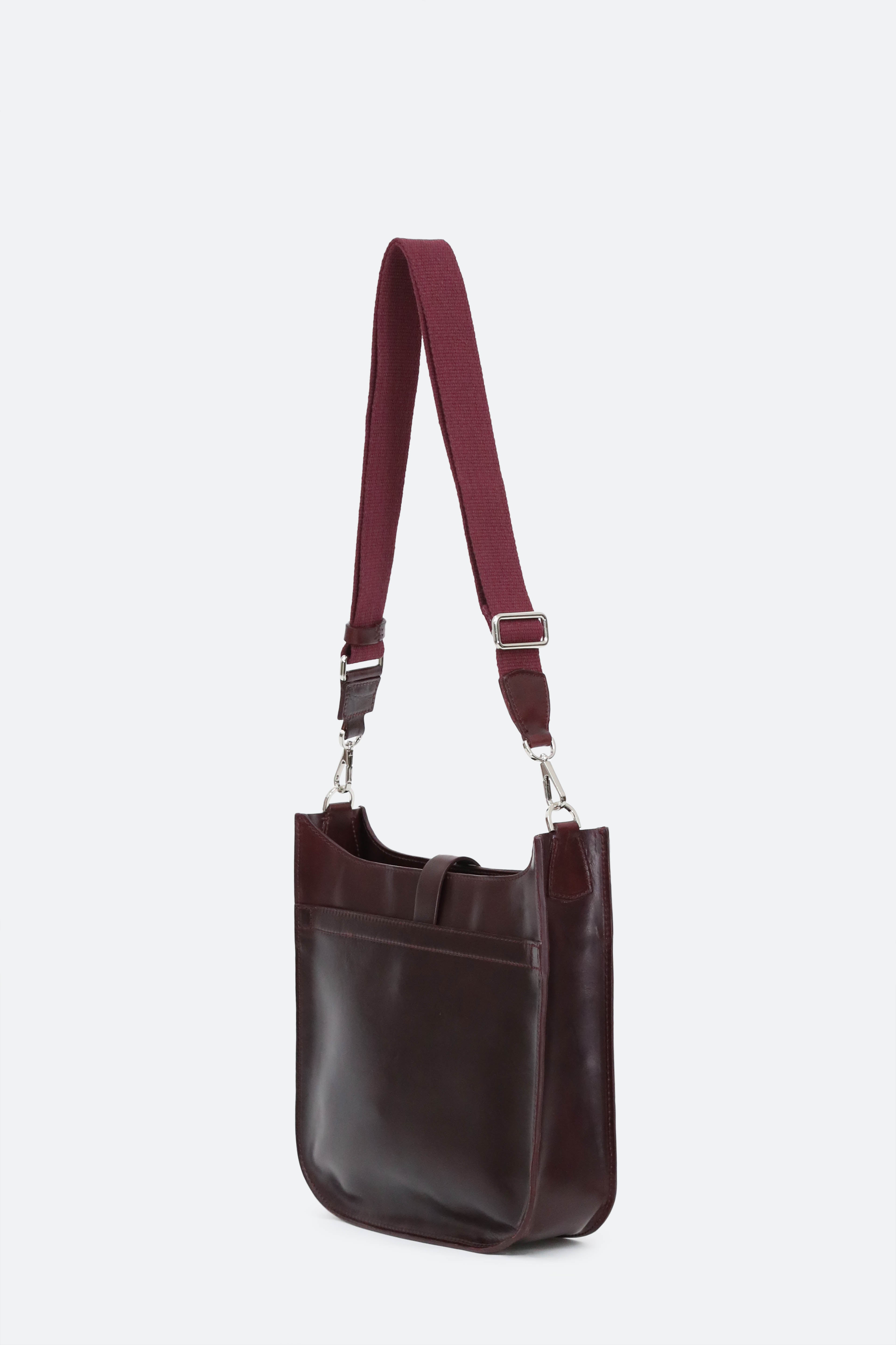 GIA ITALIAN LEATHER CROSSBODY BAG IN CORDOVAN BARENIA LEATHER