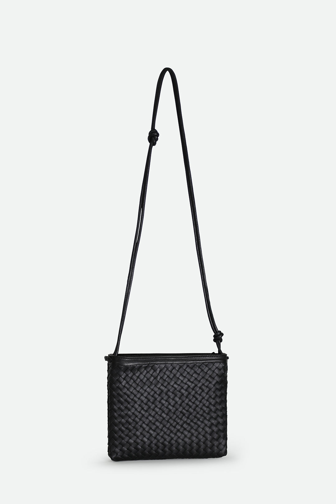 BELLIZZI BAG IN WOVEN ITALIAN LEATHER BLACK