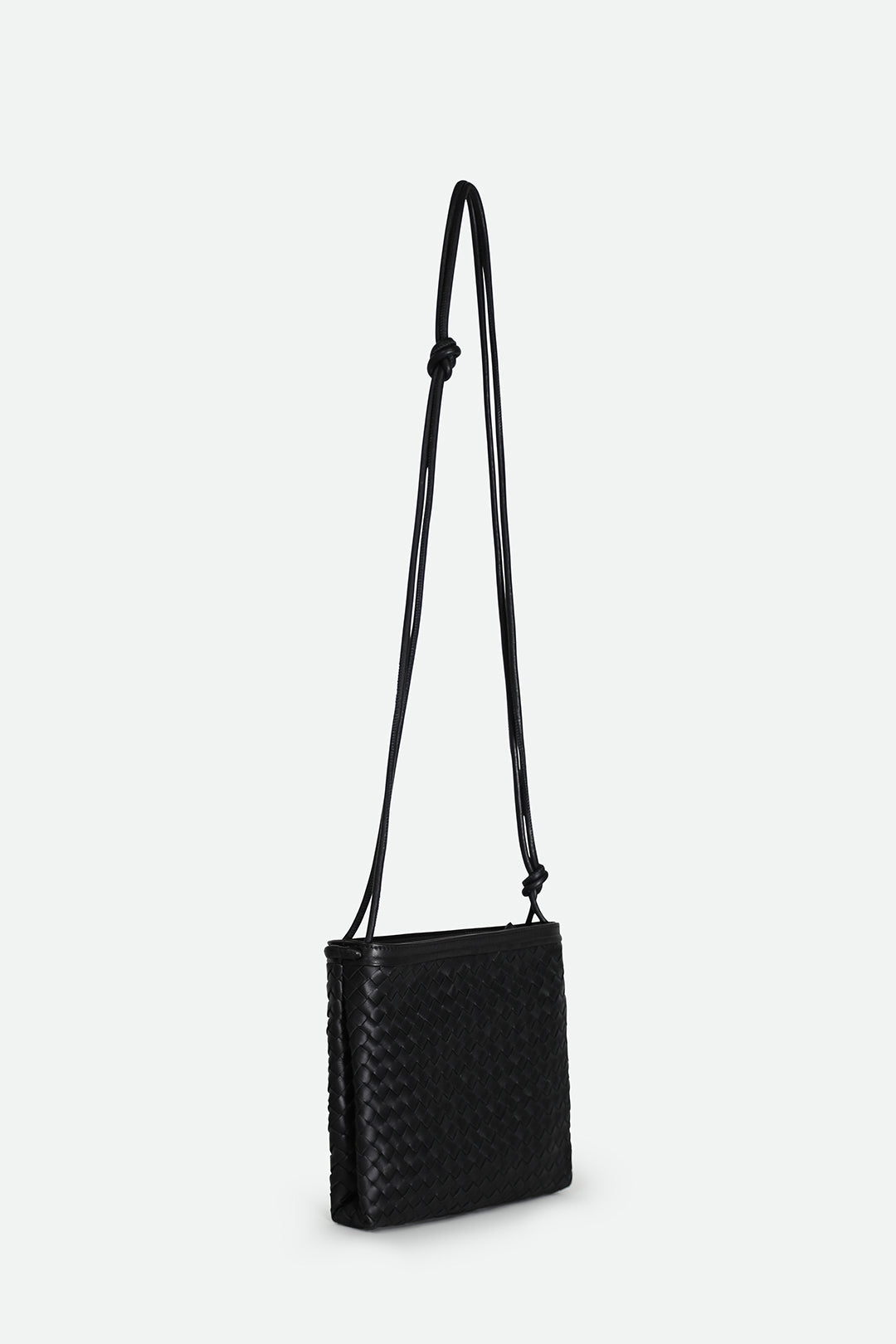 BELLIZZI BAG IN WOVEN ITALIAN LEATHER BLACK