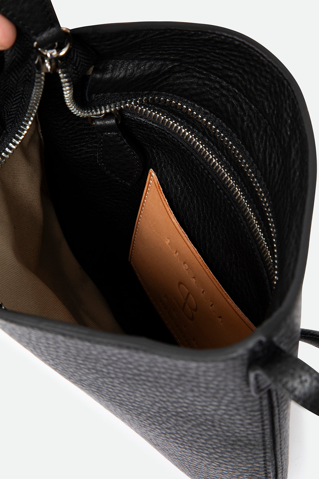 ASTRA ITALIAN LEATHER CROSSBODY BLACK