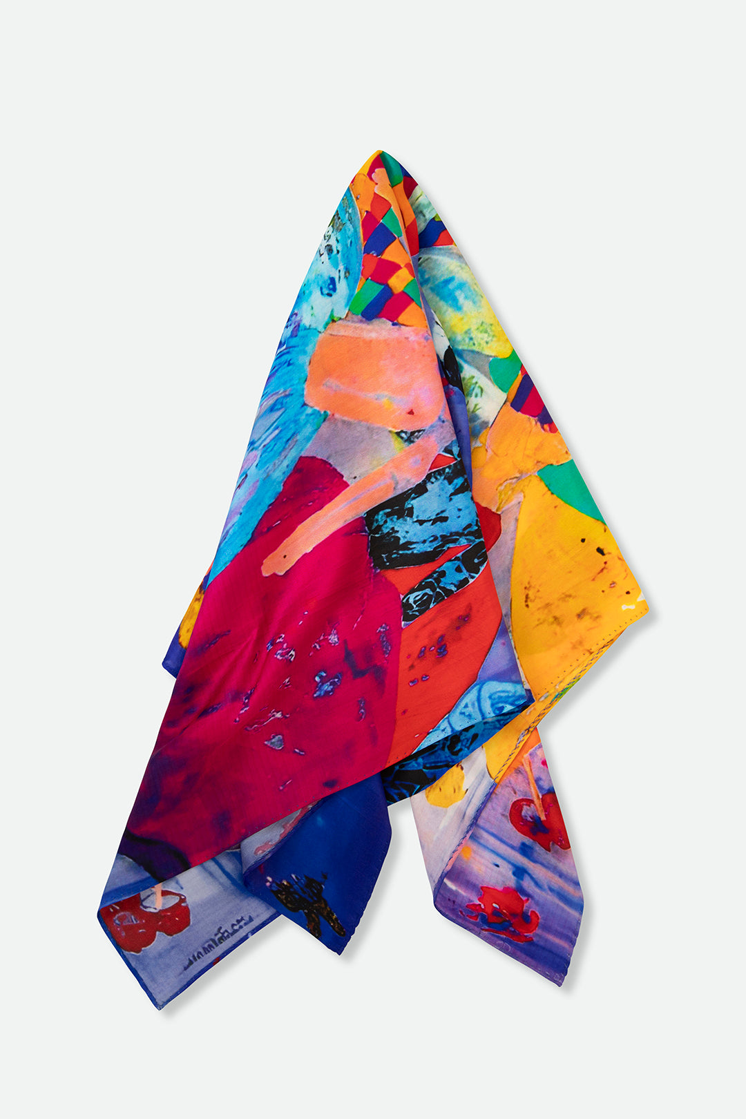 SILK TWILL SQUARE SCARF NEON FESTIVAL