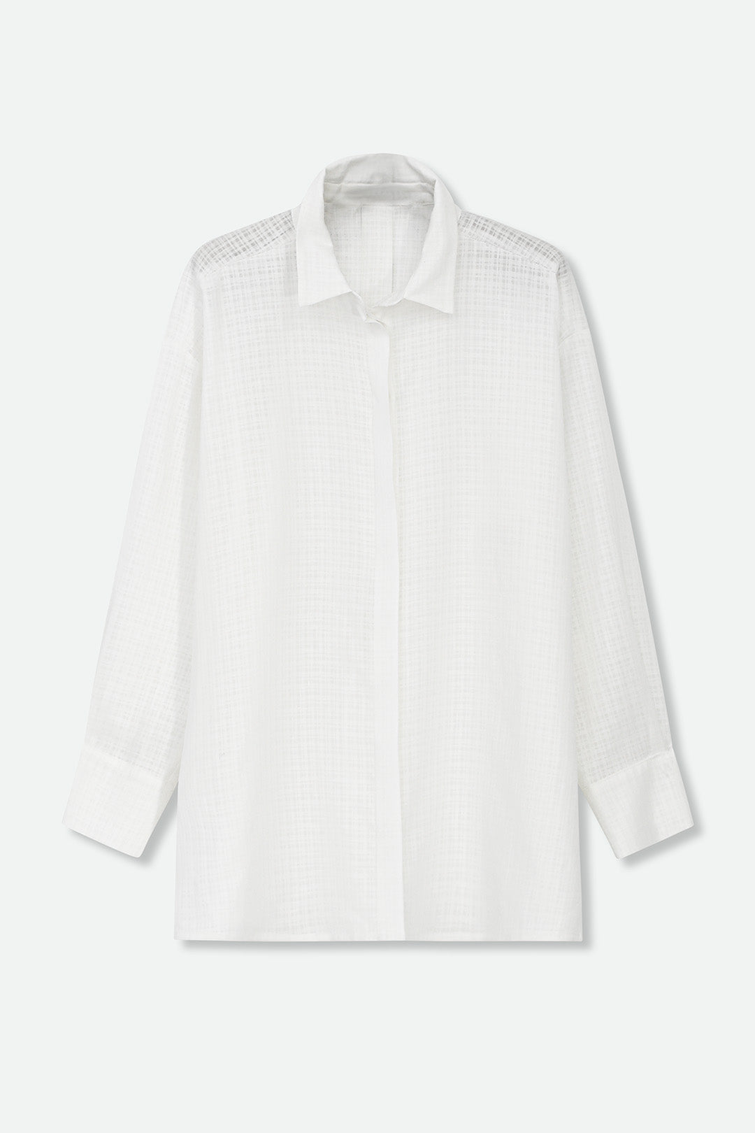 ADRIA SHIRT IN ITALIAN LINEN WHITE WEAVE