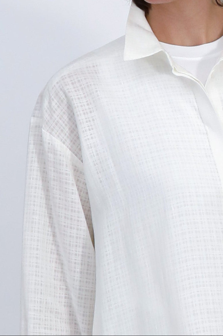 ADRIA SHIRT IN ITALIAN COTTON WHITE WEAVE