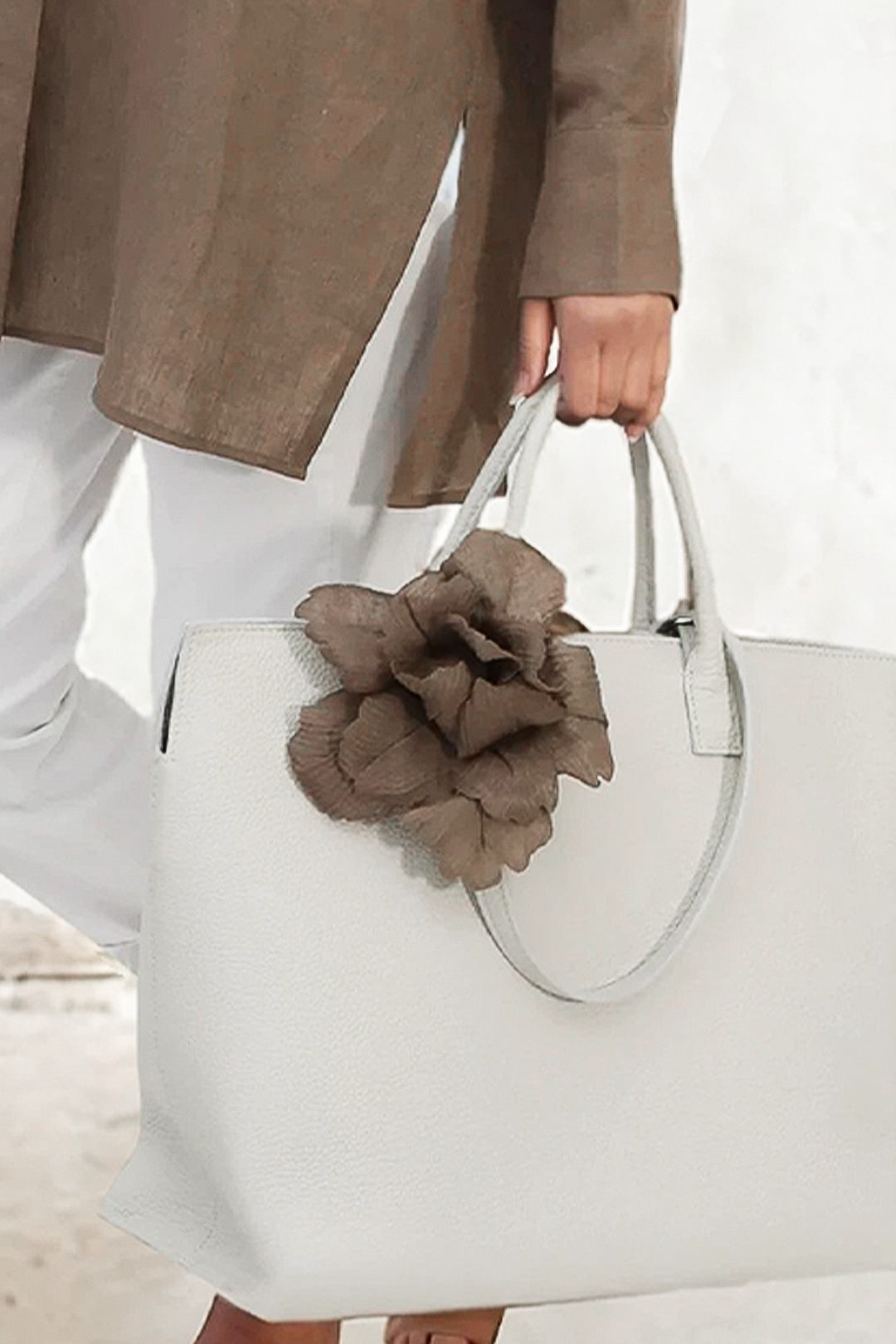 Lotus Flower Pin and Clip in Handcrafted Italian Linen