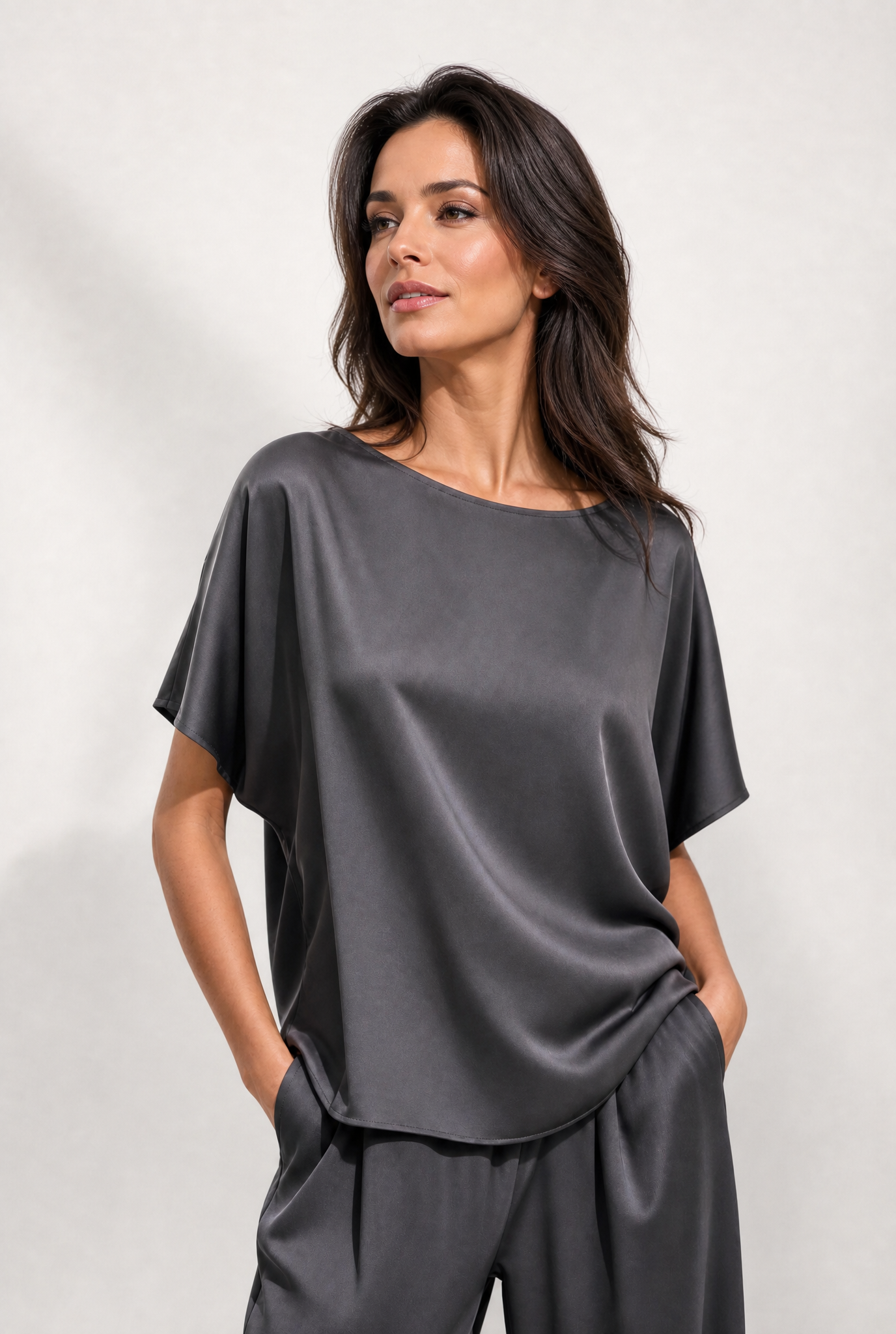 ALBA BLOUSE IN SILK CHARMEUSE