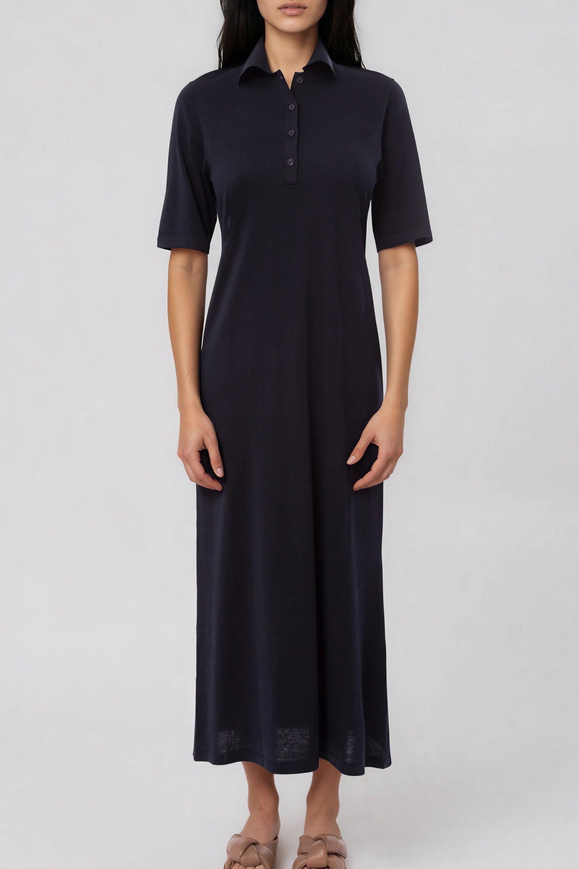 DYLAN POLO DRESS IN FINE GAUGE ITALIAN SILK COTTON