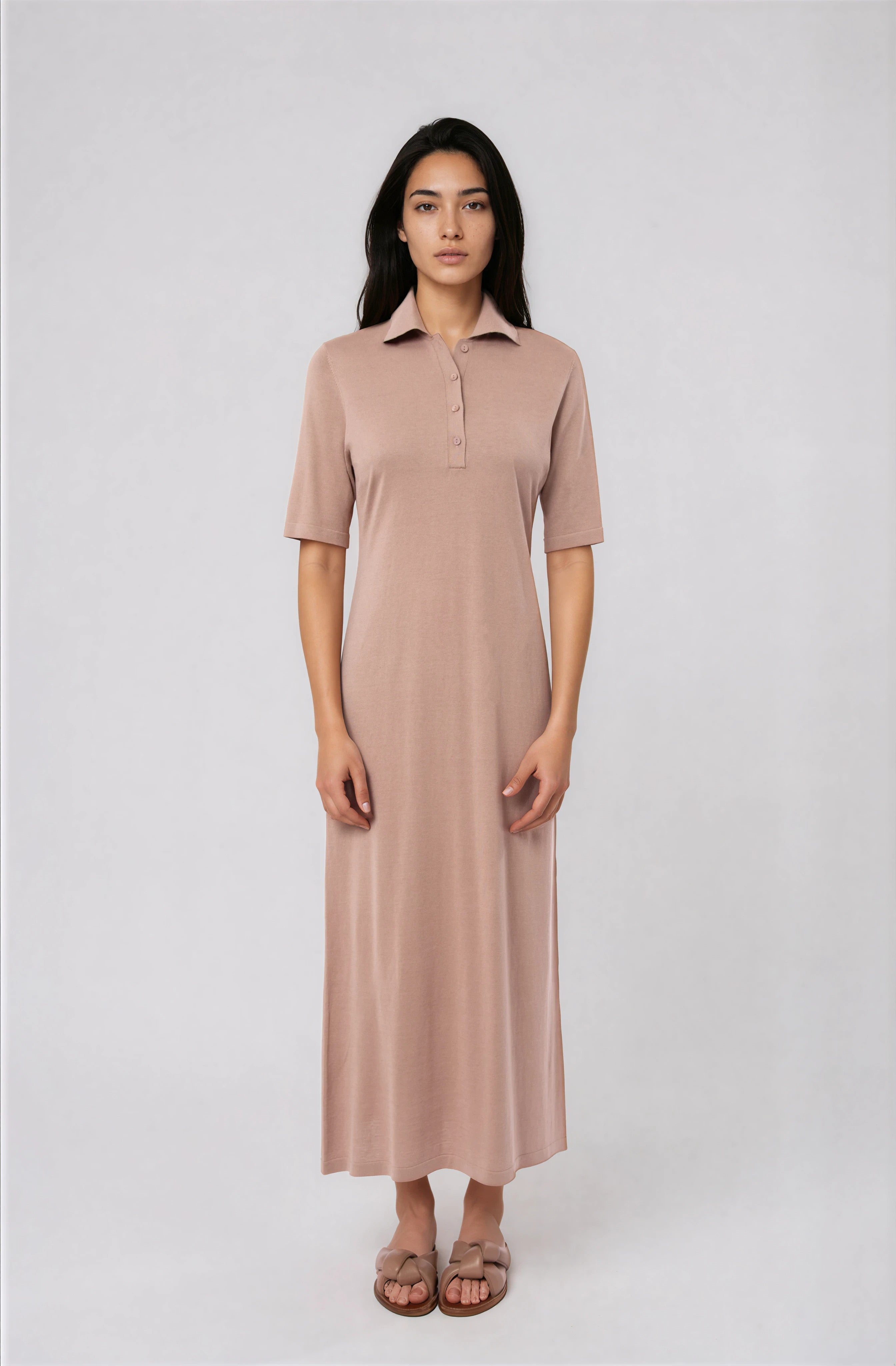 DYLAN POLO DRESS IN FINE GAUGE ITALIAN SILK COTTON