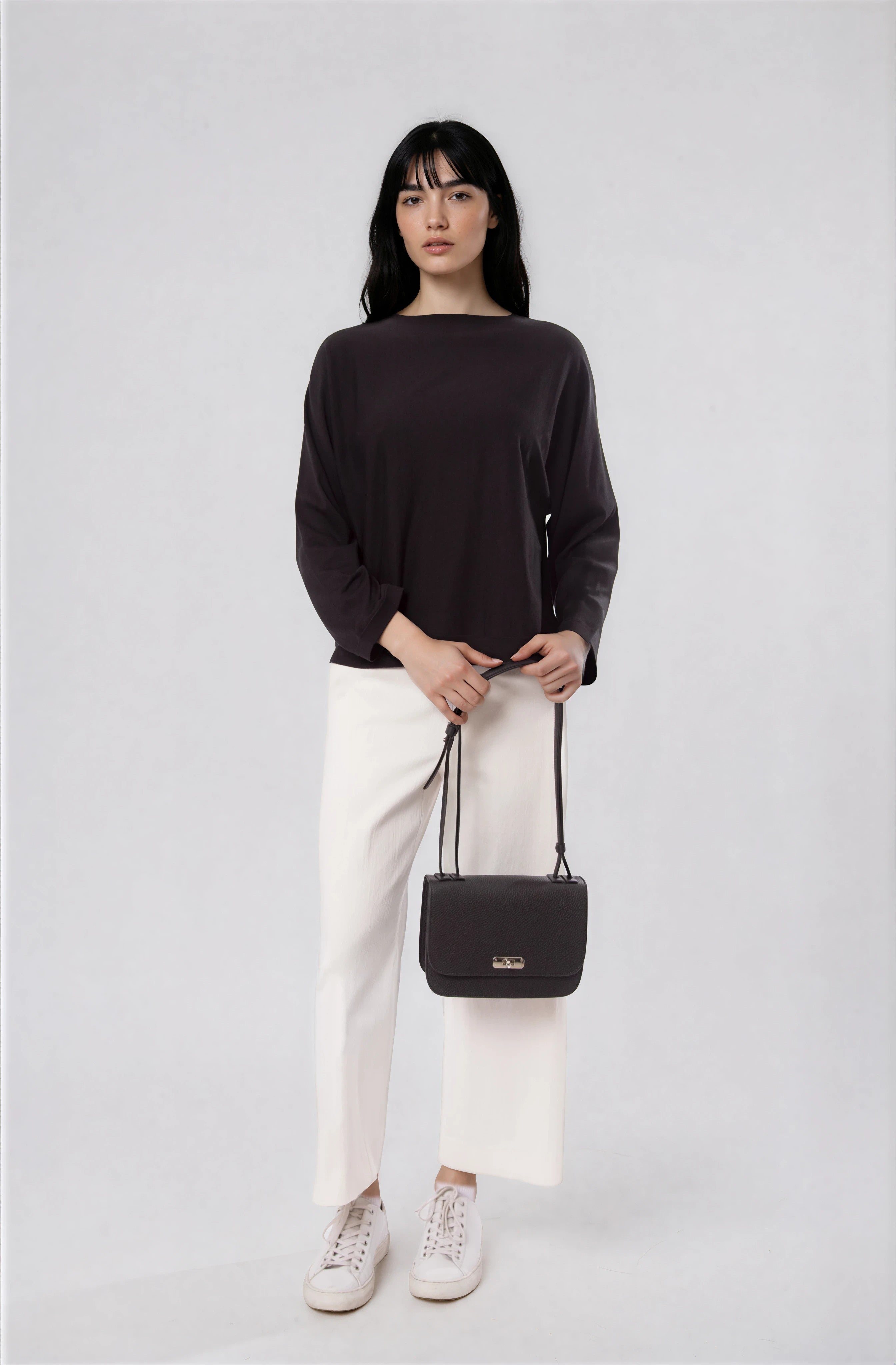 MAREN DOLMAN TOP IN FINE GAUGE ITALIAN SILK COTTON