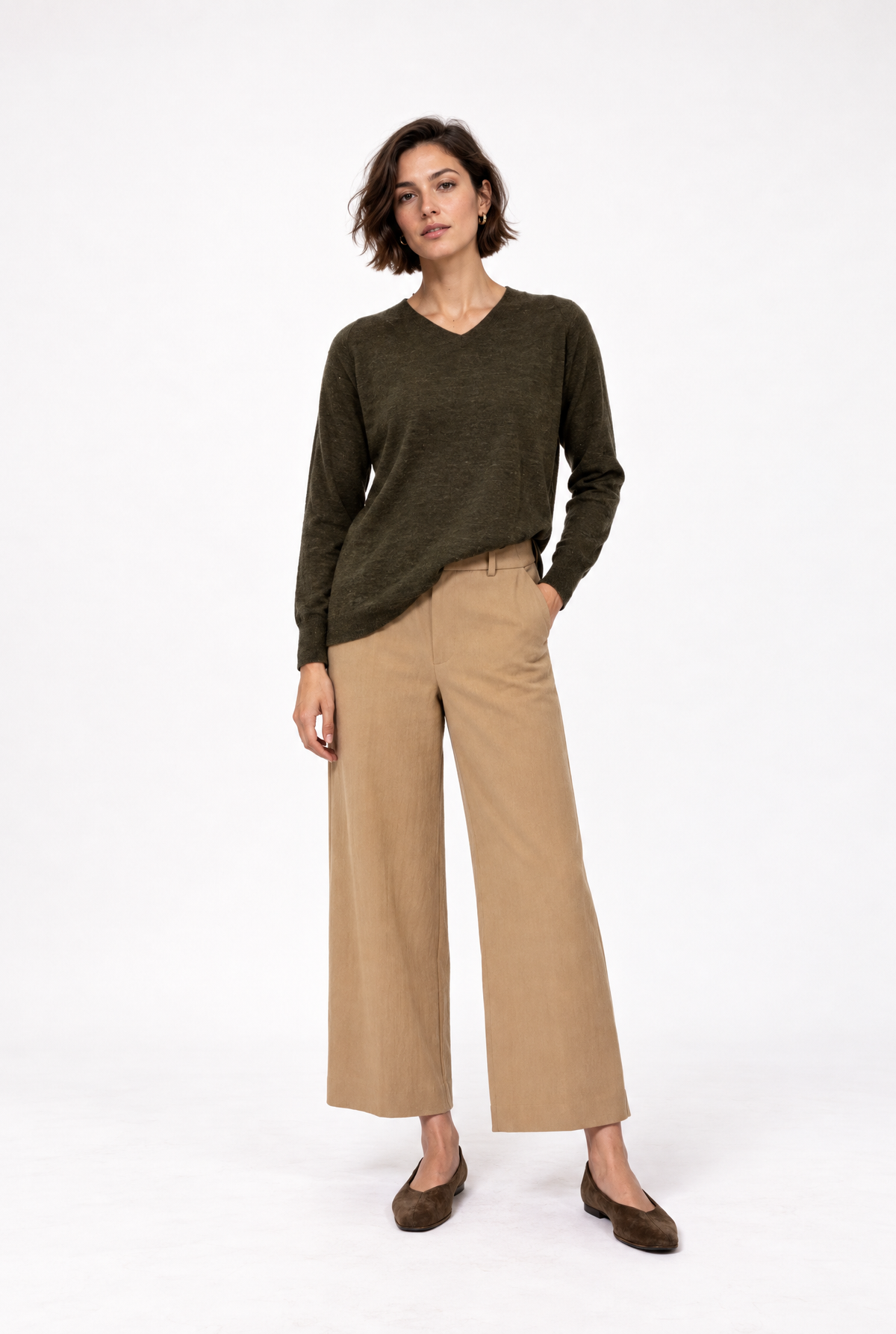 AMICO BOYFRIEND V NECK IN FINE ITALIAN MERINO