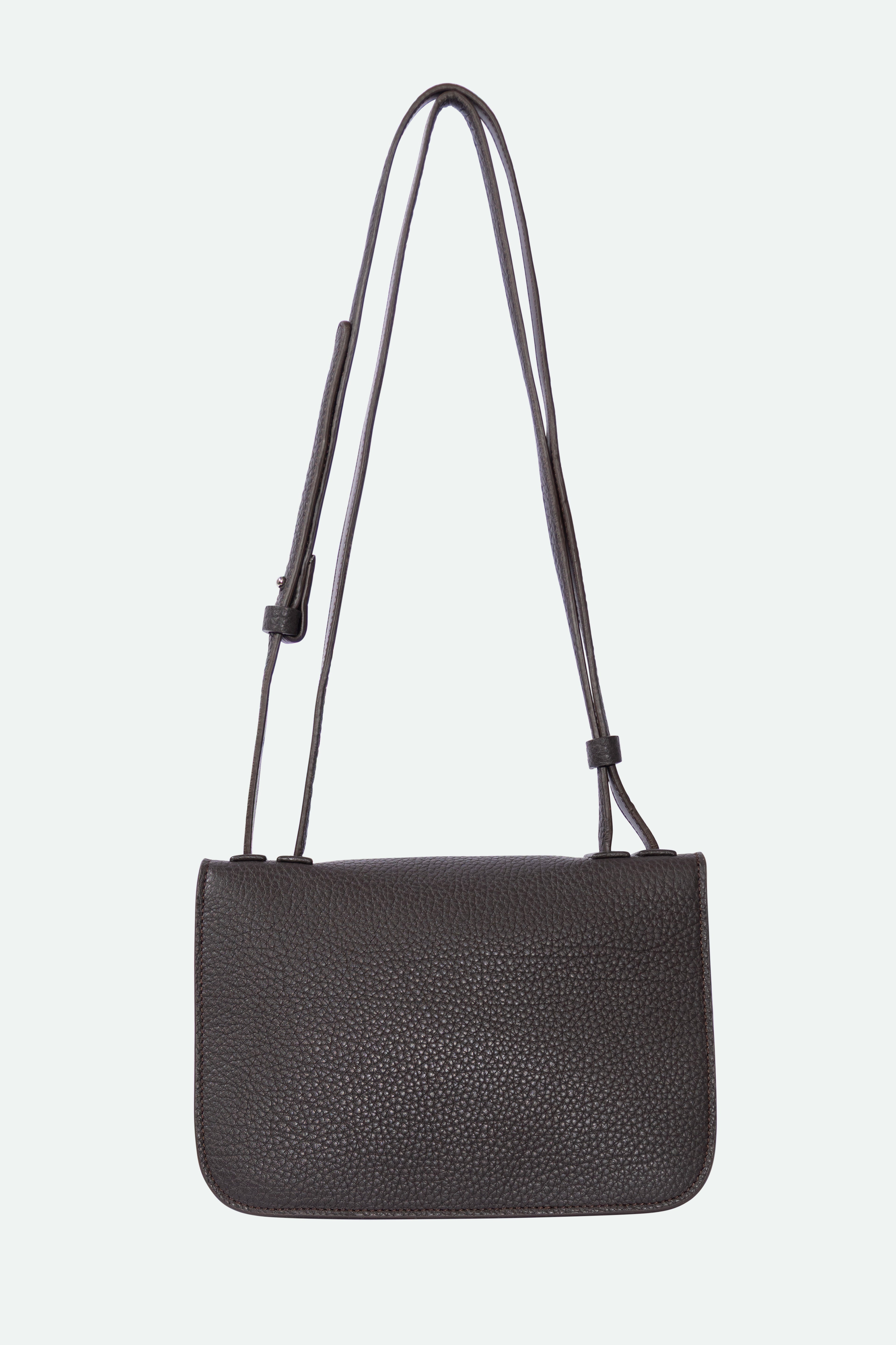BEXLEY SHOULDER BAG IN ITALIAN LEATHER DARK CHOCOLATE BROWN