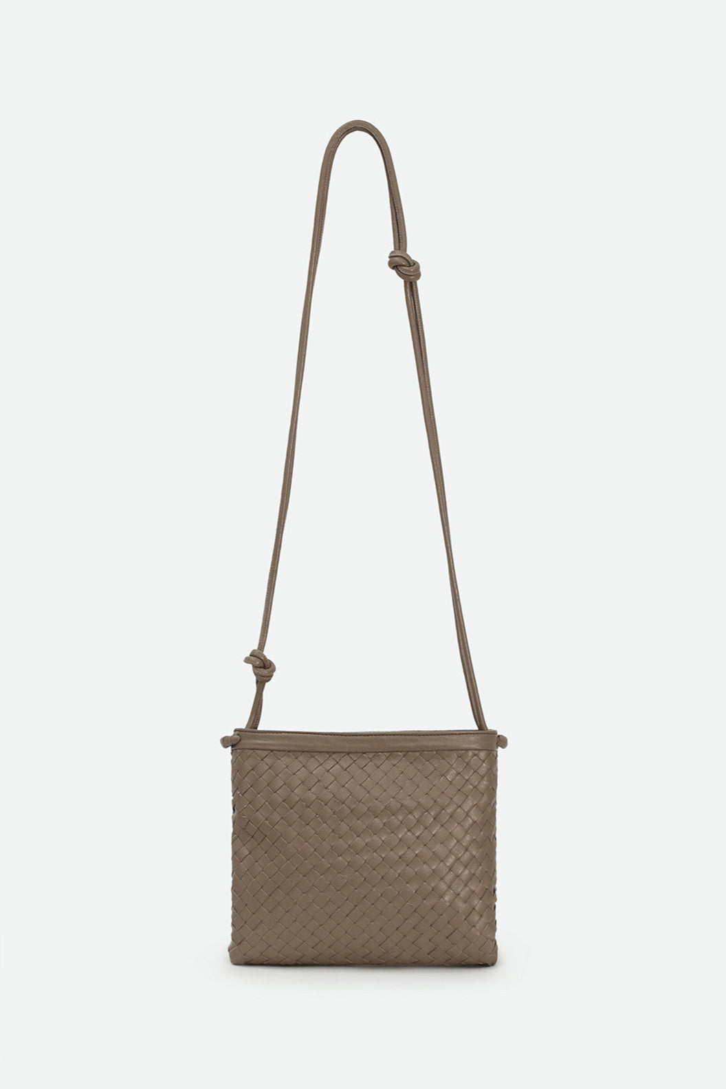 BELLIZZI BAG IN WOVEN ITALIAN LEATHER TAUPE