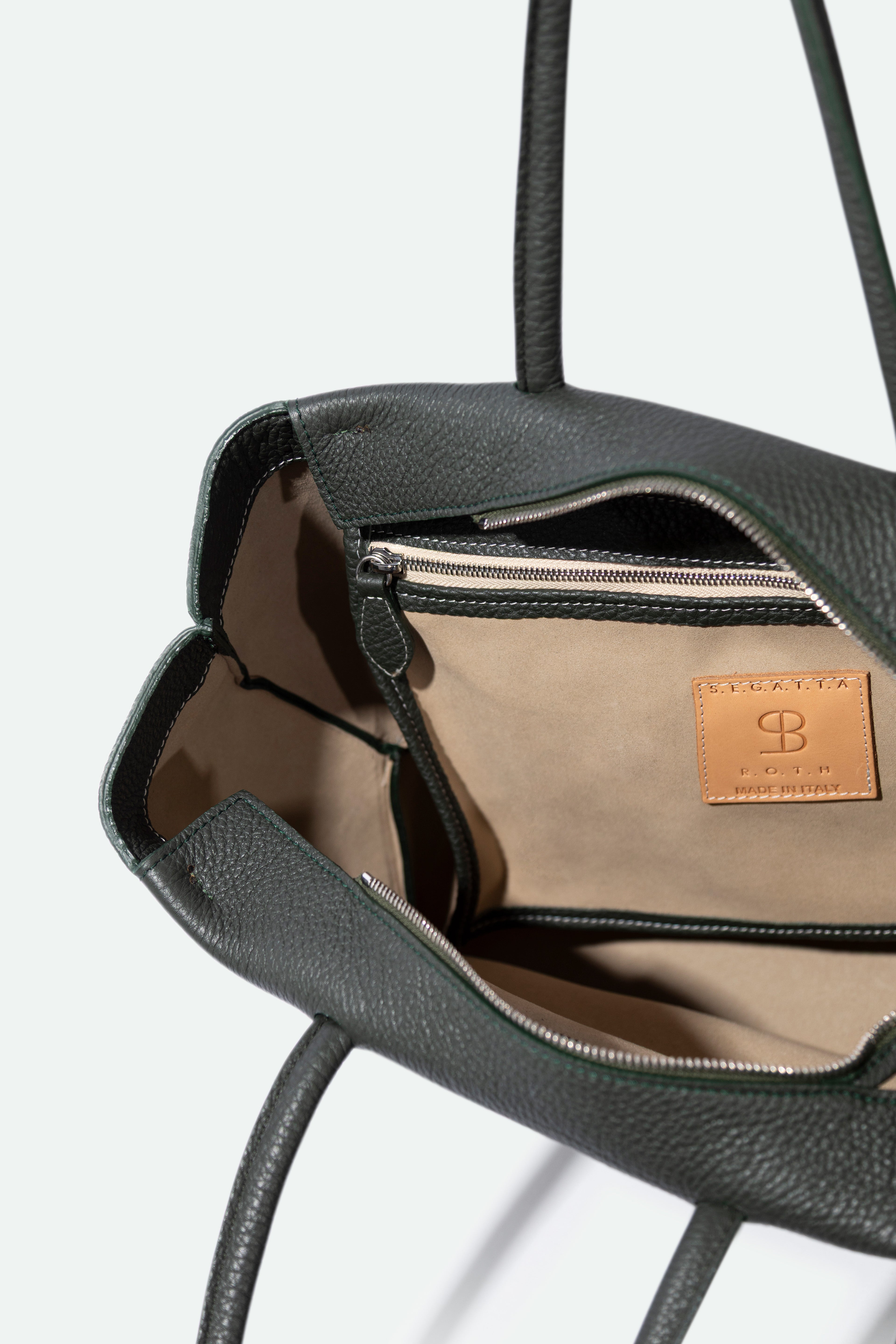 MARCEL HANDBAG IN ITALIAN LEATHER FOREST