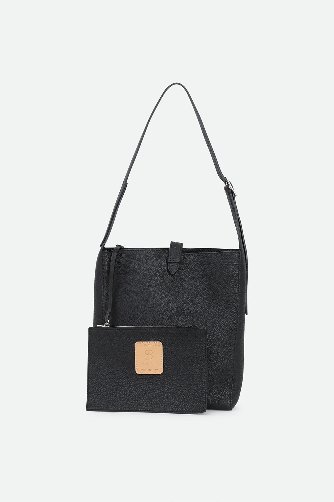 BRIO BUCKLE BAG IN ITALIAN CALFSKIN BLACK