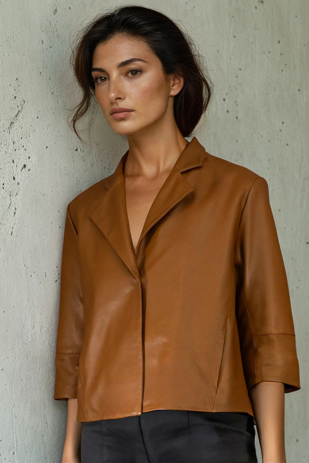 BELLAMY CROPPED LEATHER JACKET