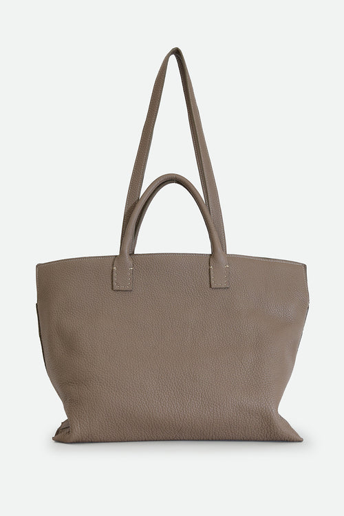 Bolzano Italian Leather Large Handbag Taupe