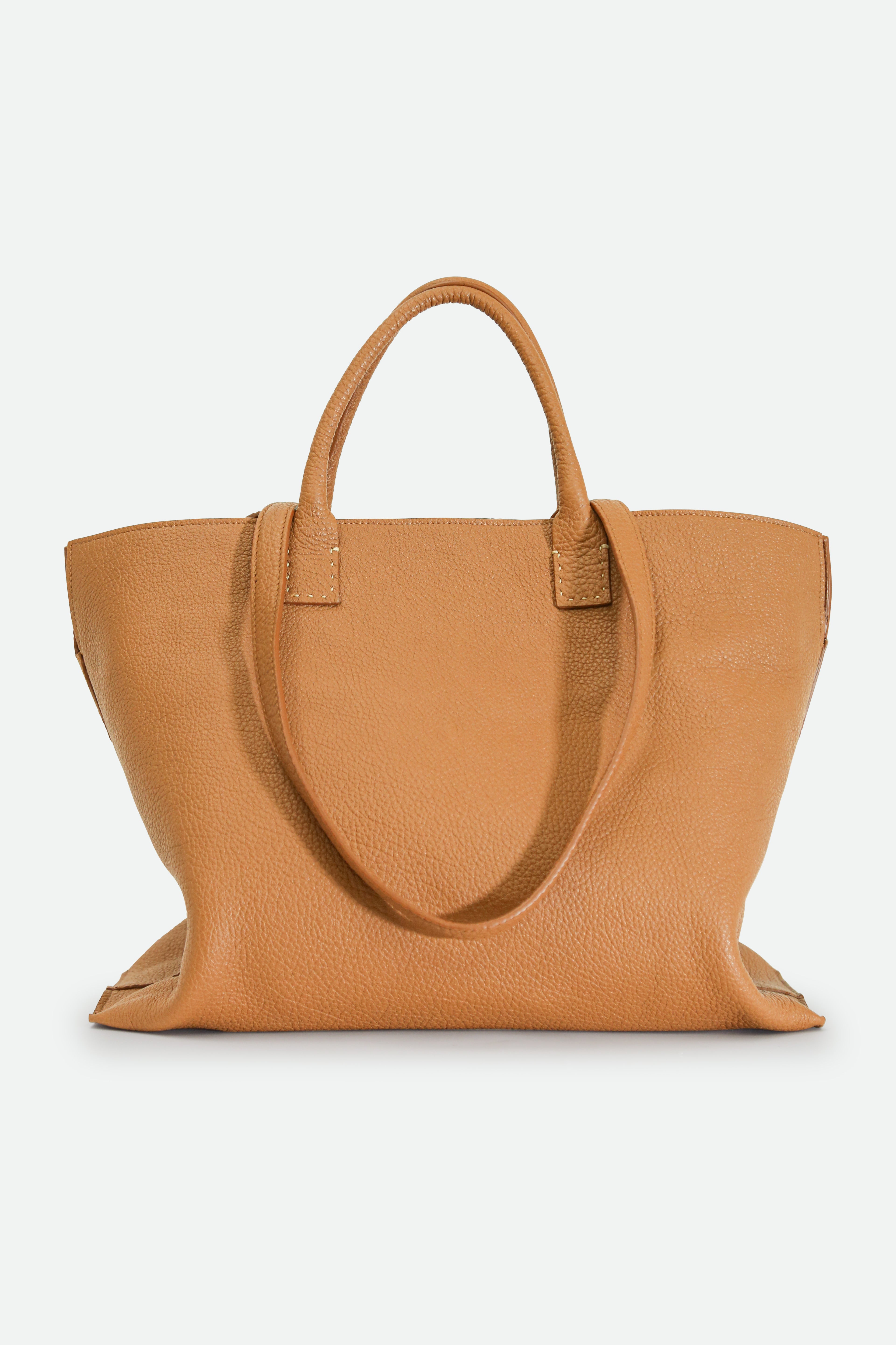 BOLZANO ITALIAN LEATHER LARGE HANDBAG GOLDEN BLONDE