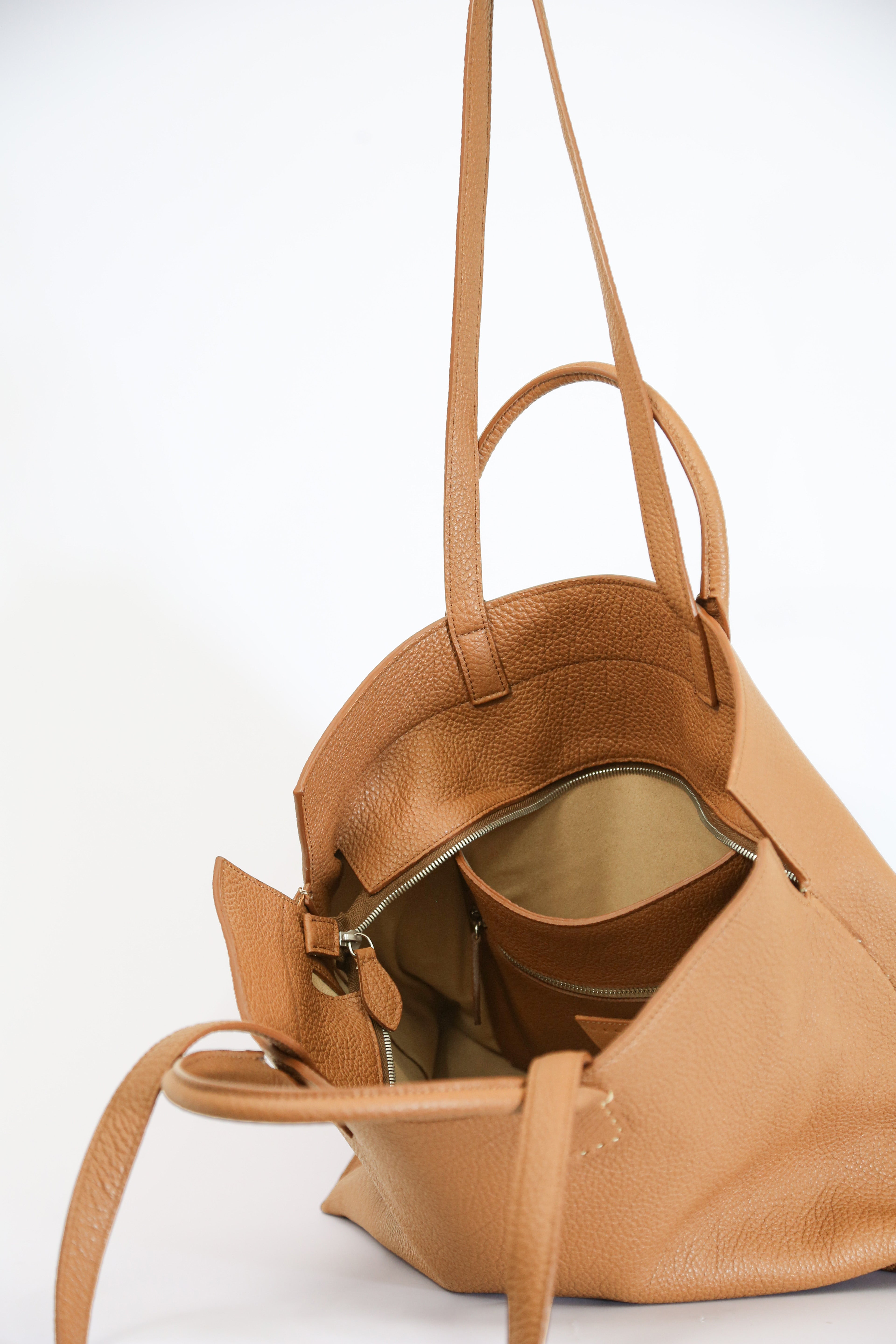 BOLZANO ITALIAN LEATHER LARGE HANDBAG GOLDEN BLONDE