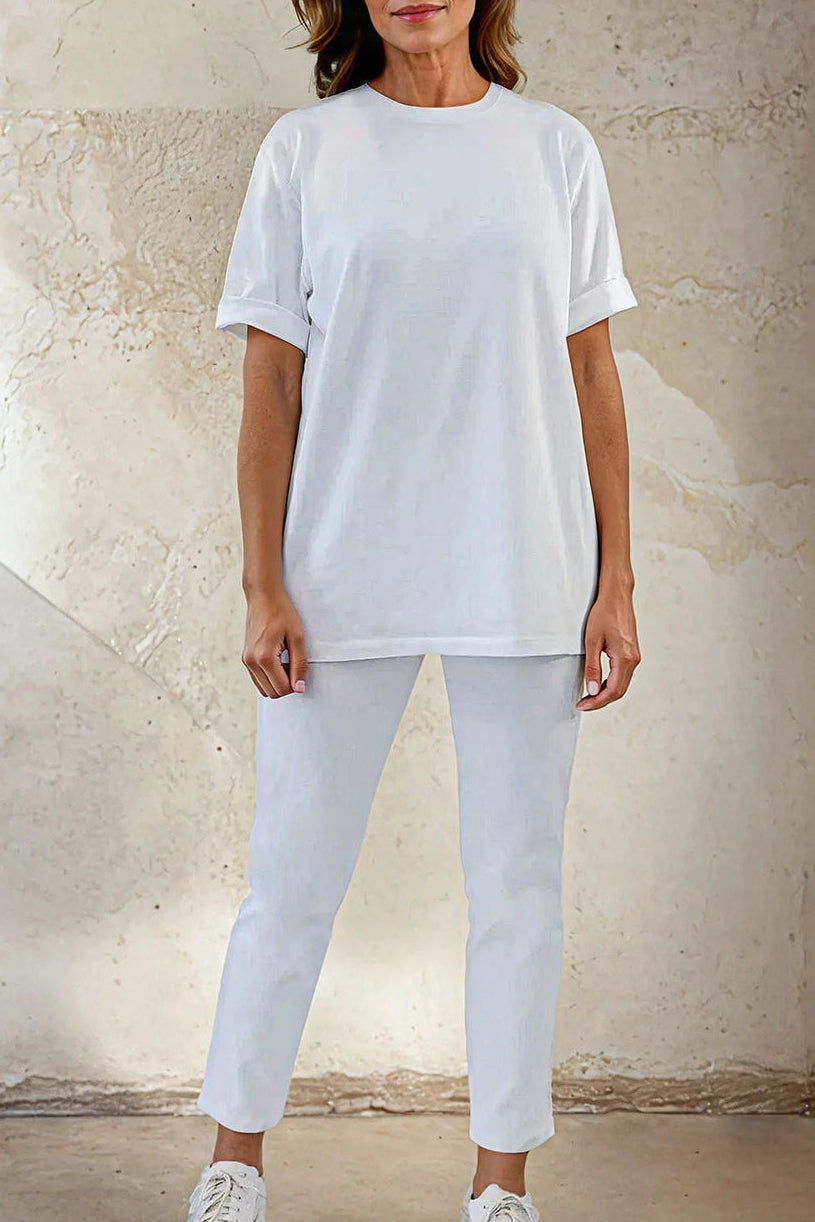 BOYFRIEND CREW T-SHIRT IN PIMA COTTON STRETCH