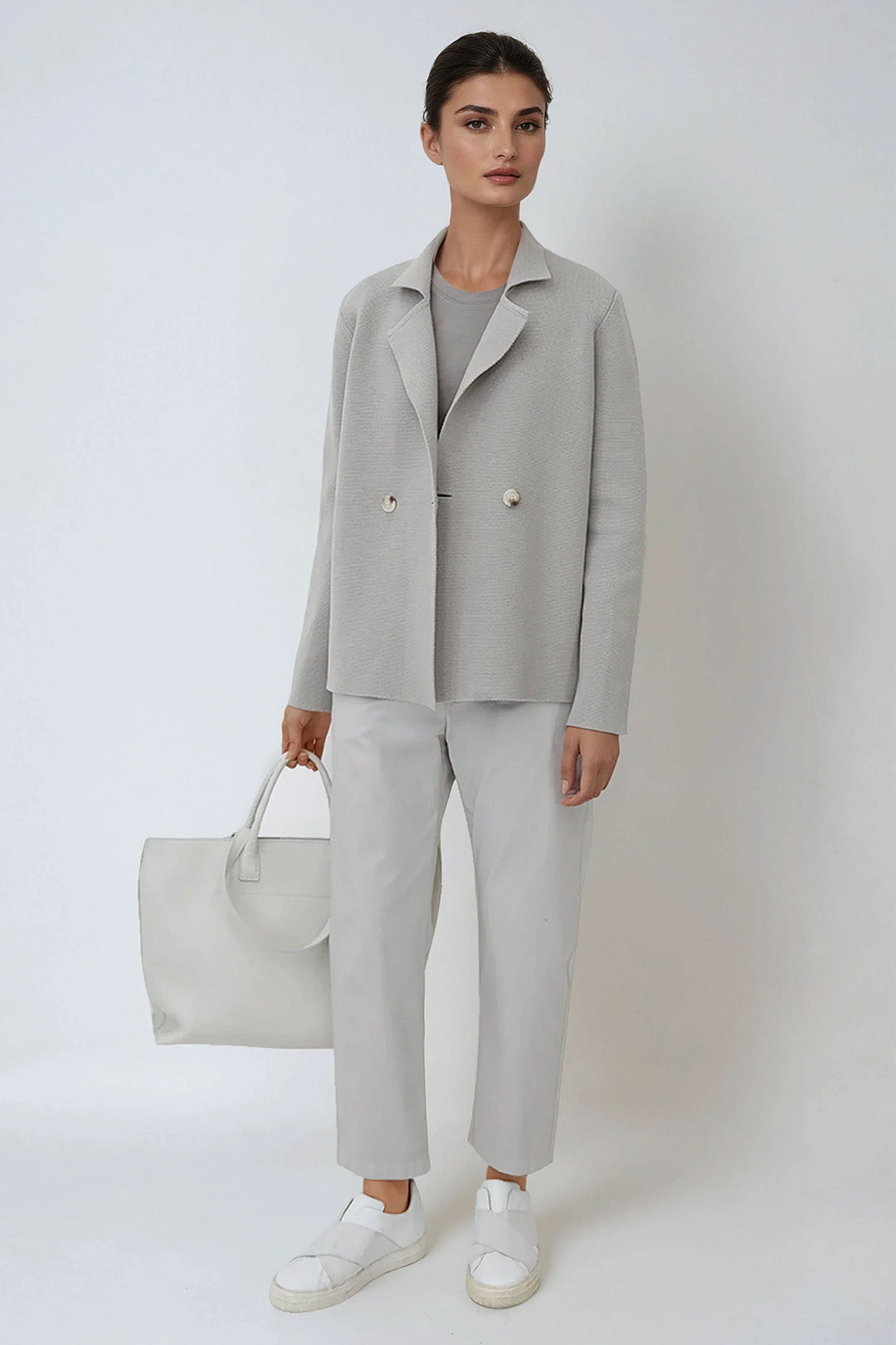 BRISIO DOUBLE BREASTED BLAZER IN ITALIAN COTTON