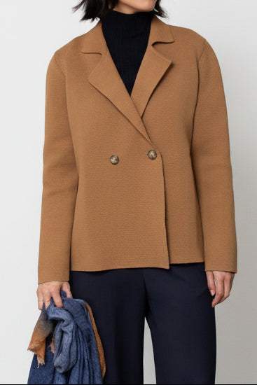 BRISIO DOUBLE BREASTED BLAZER IN ITALIAN COTTON