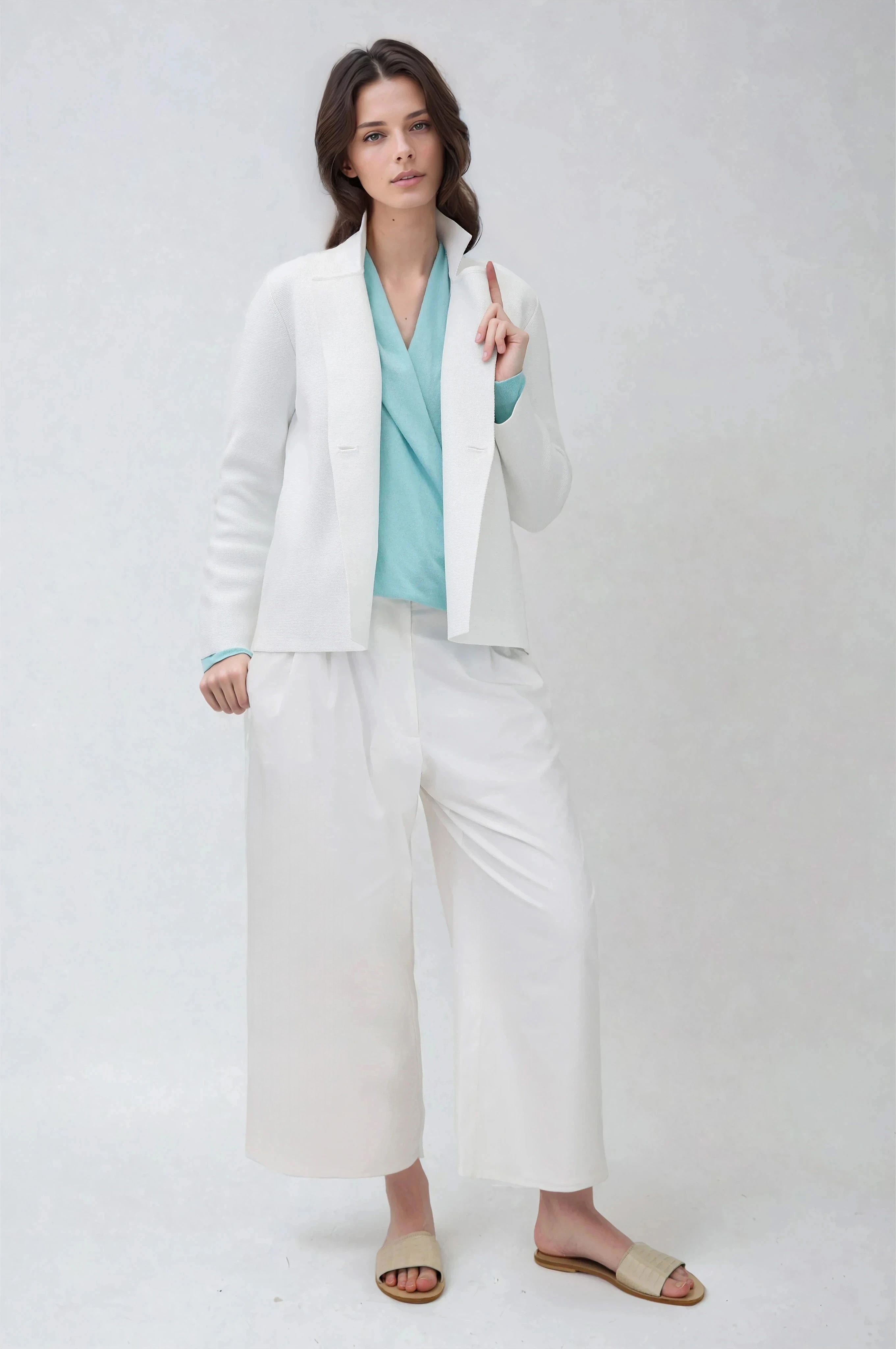 BRISIO DOUBLE BREASTED BLAZER IN ITALIAN COTTON