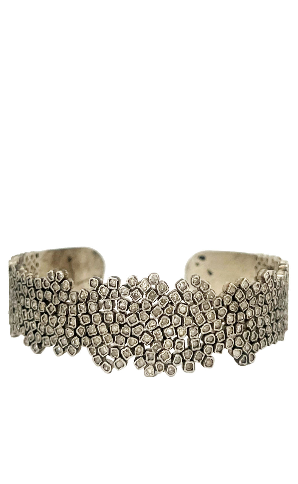 STERLING SILVER PAVED DIAMOND CUFF