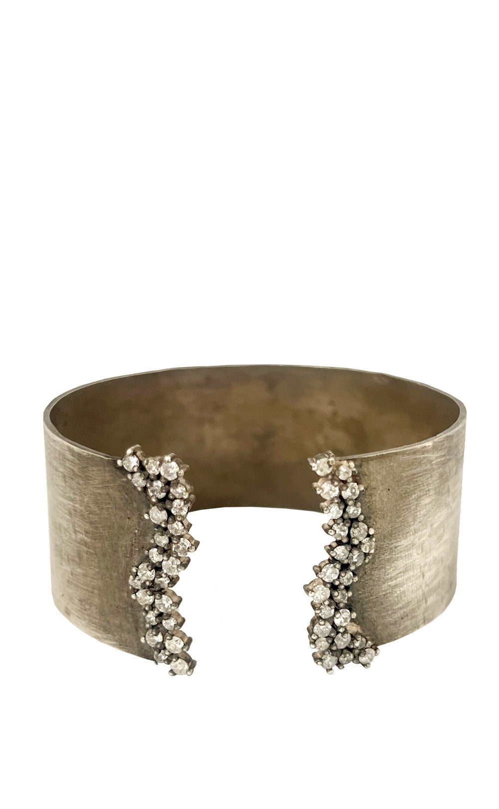 STERLING SILVER WRAP DIAMOND EDGE CUFF