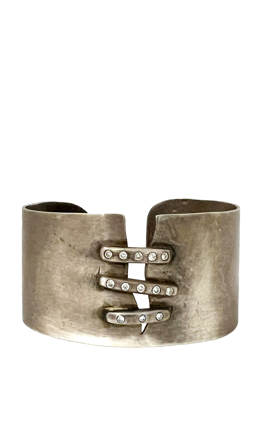 STERLING SILVER WRAP DIAMOND CUFF