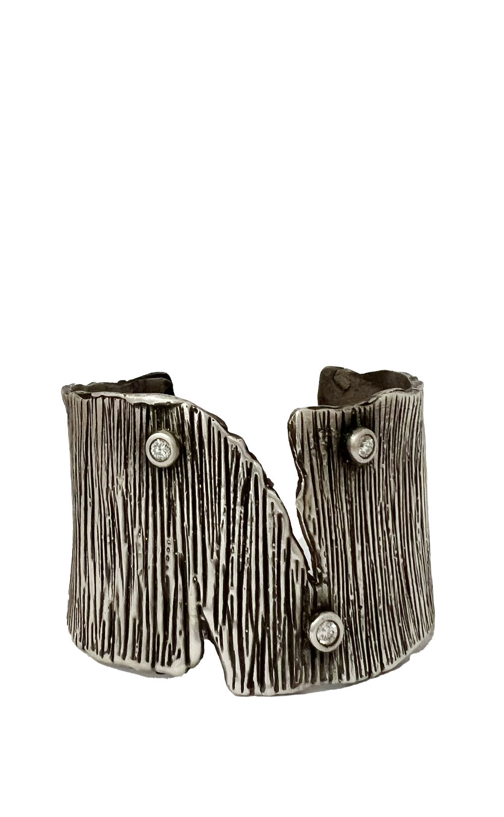 STERLING SILVER DIAMOND DETAILING CUFF