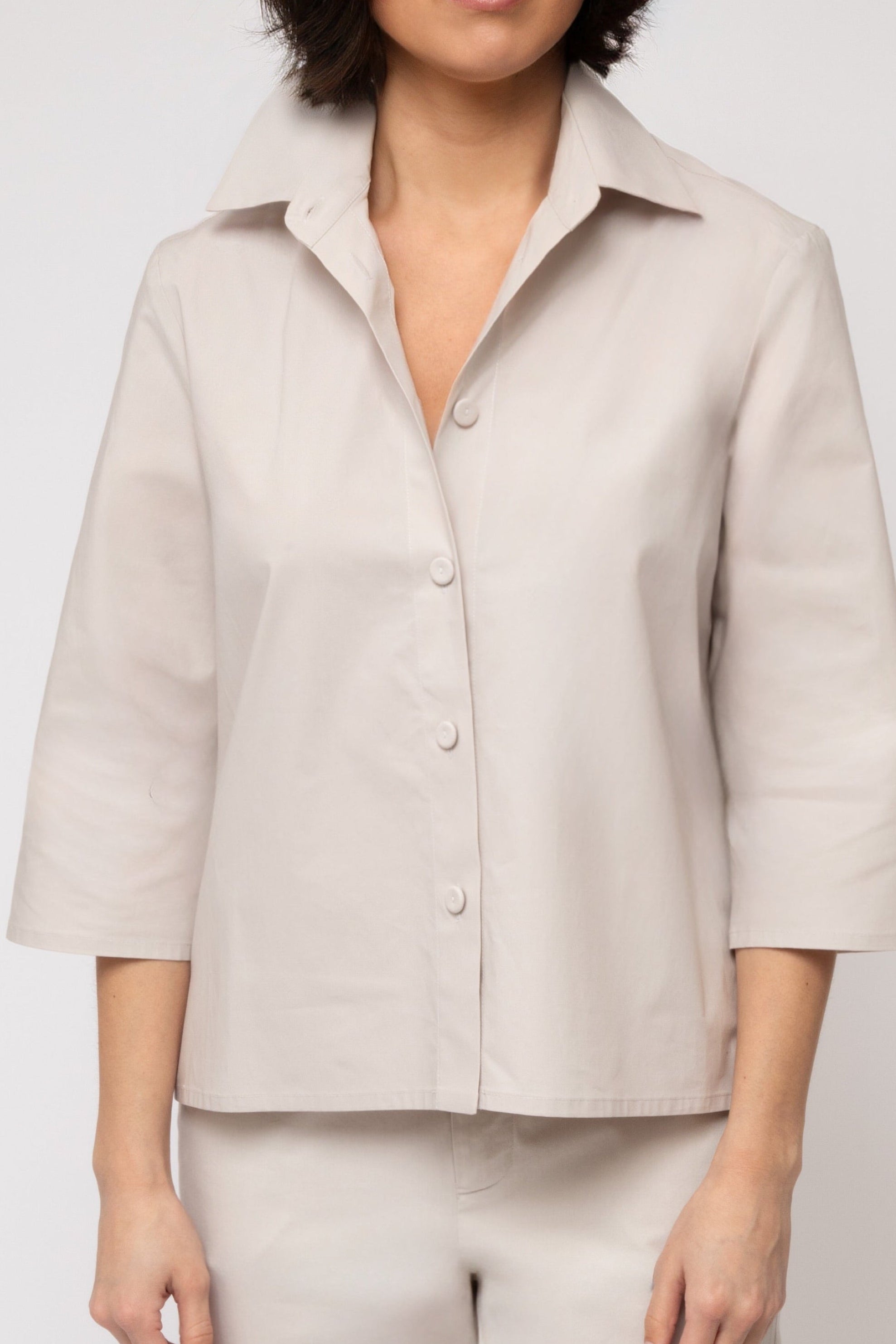 CESARE CAMP SHIRT IN ITALIAN FINE STRETCH COTTON