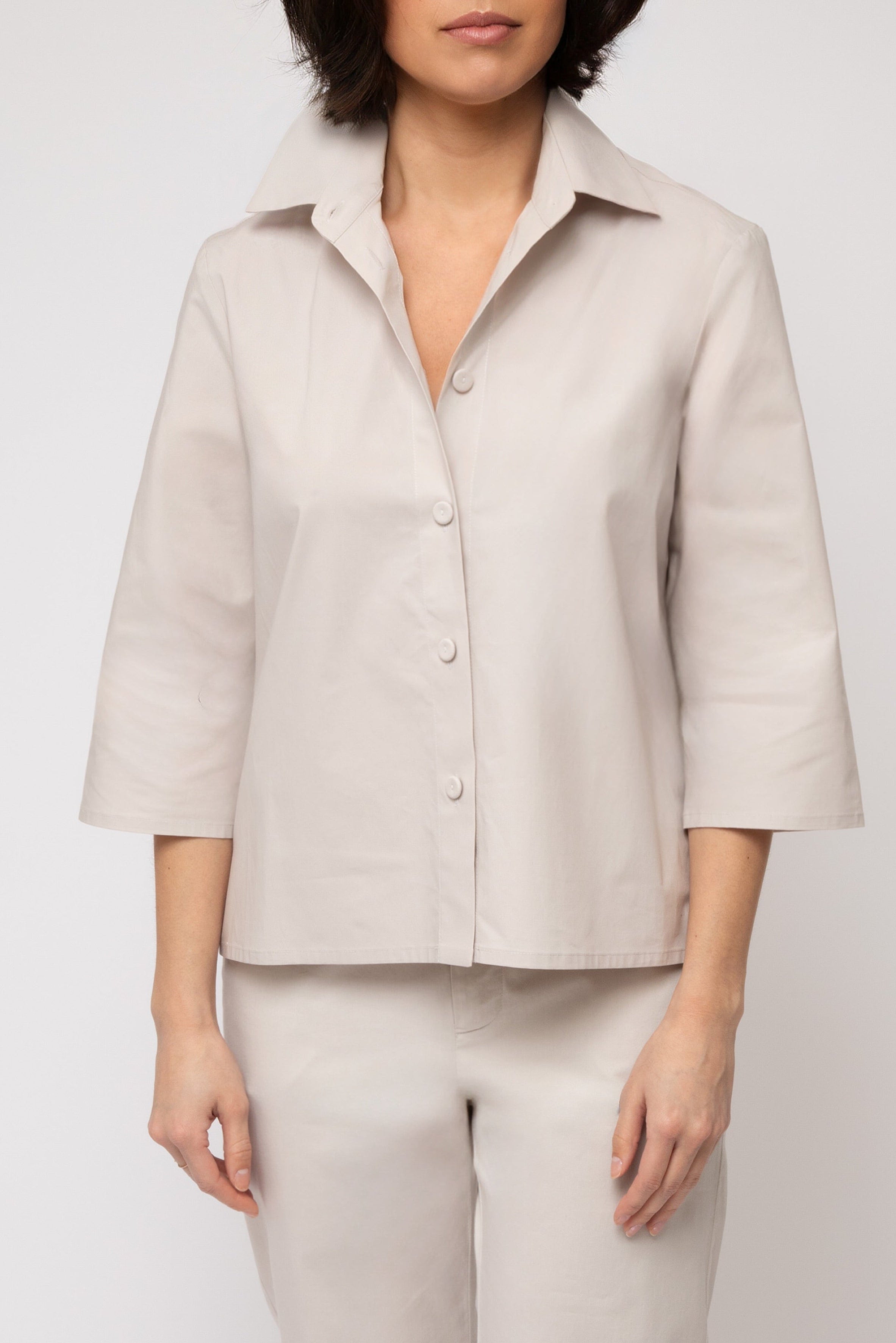 CESARE CAMP SHIRT IN ITALIAN FINE STRETCH COTTON