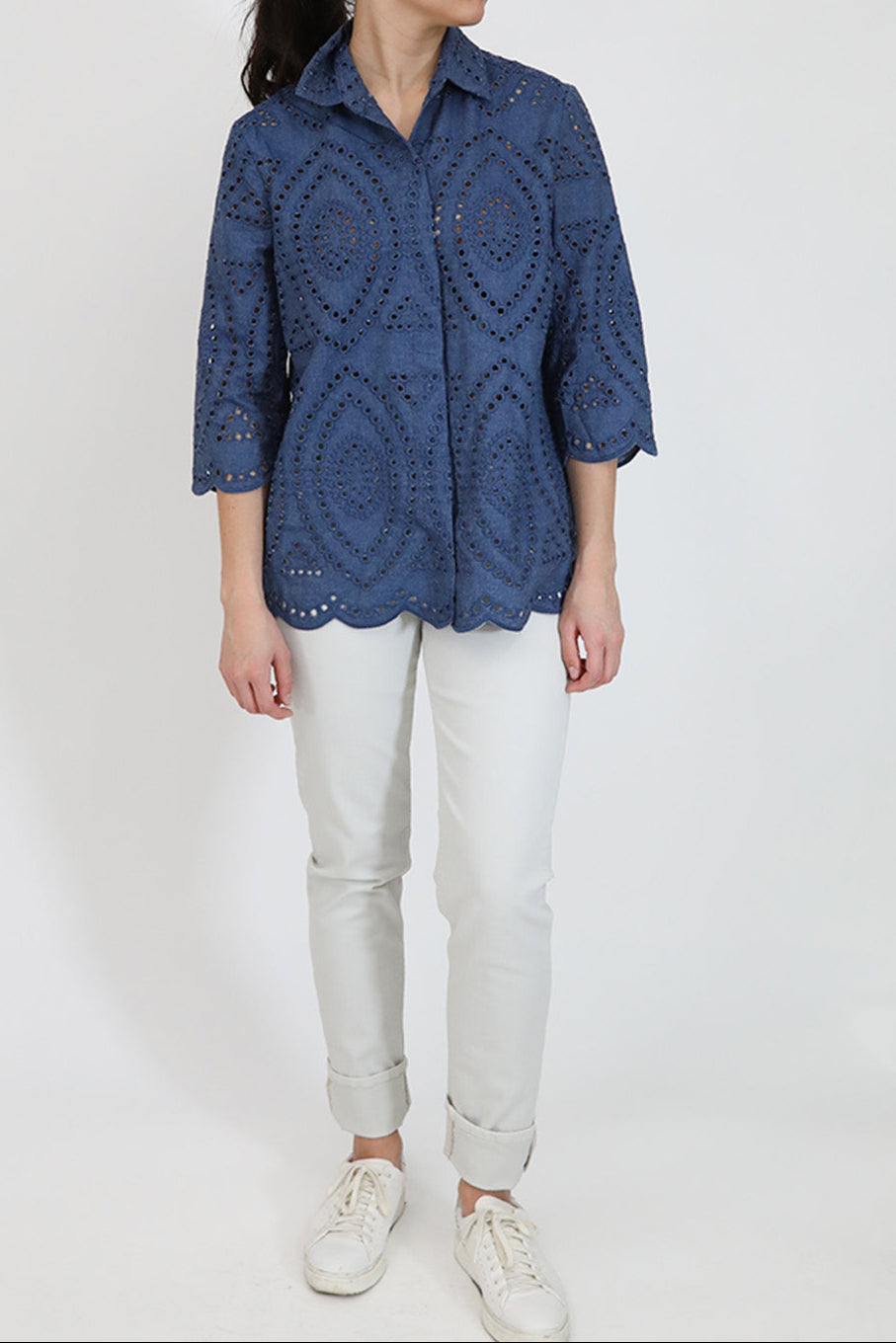 CESARE CAMP SHIRT ITALIAN DENIM EYELET