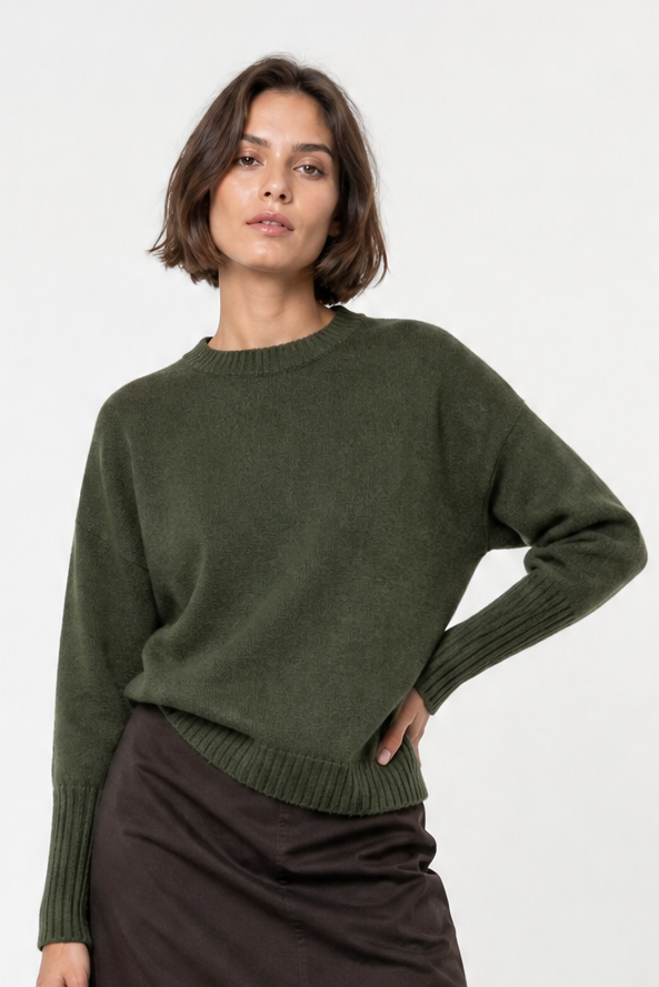CORINNE CASHMERE CREWNECK SWEATER