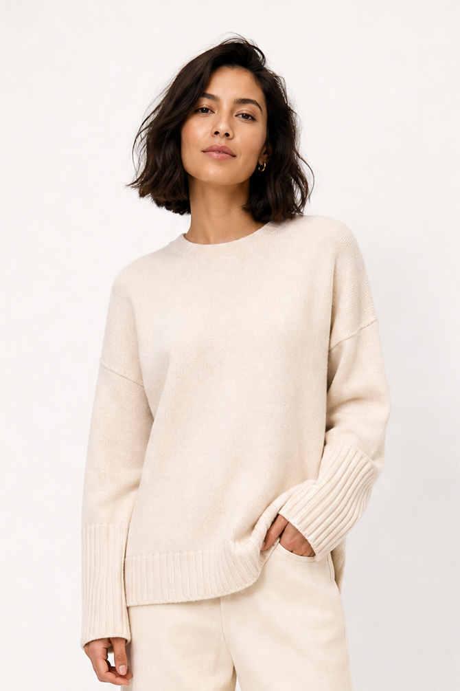 CORINNE CASHMERE CREWNECK SWEATER