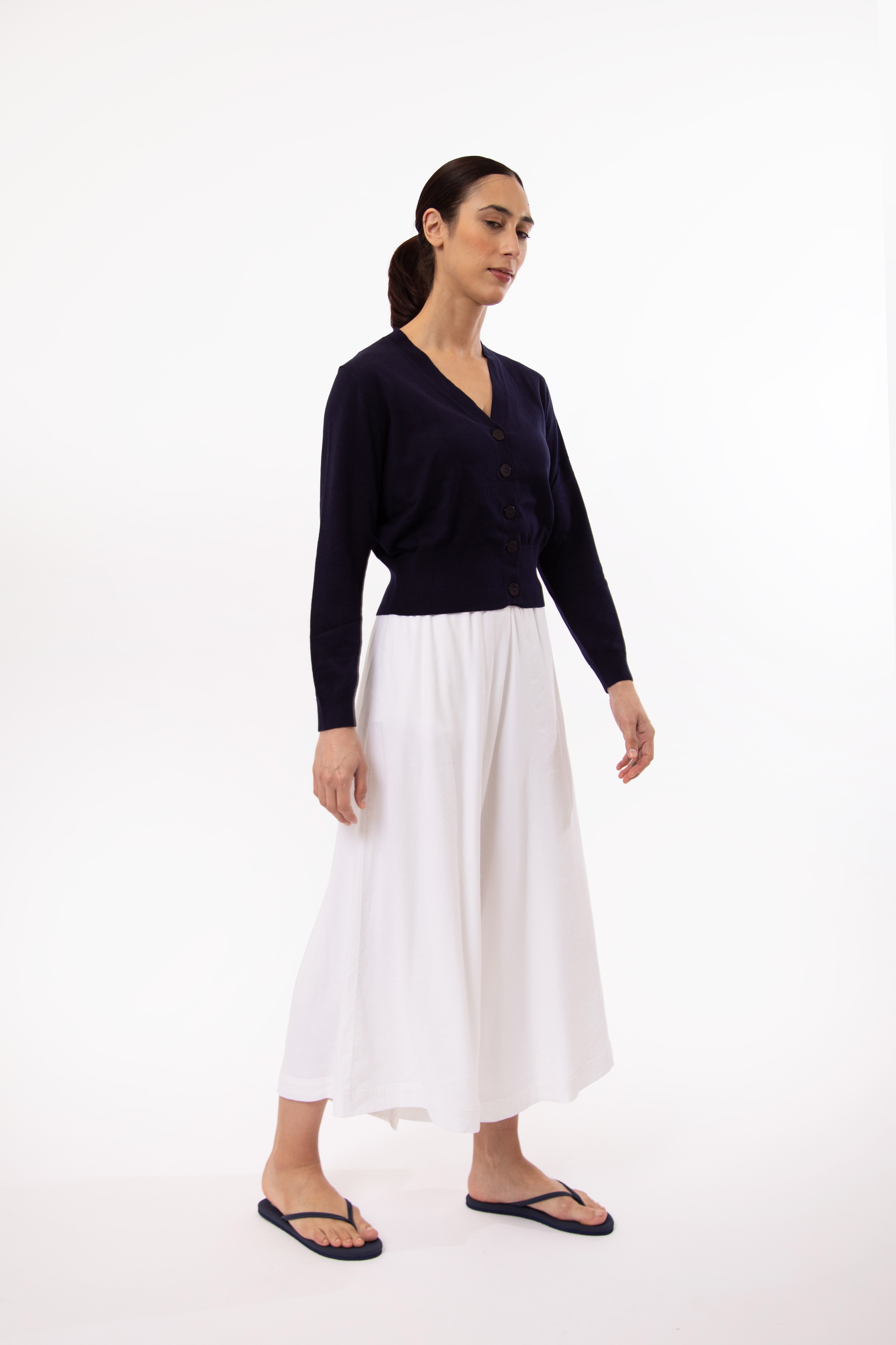 PRISMA CROPPED WIDE LEG IN ITALIAN LINEN STRETCH