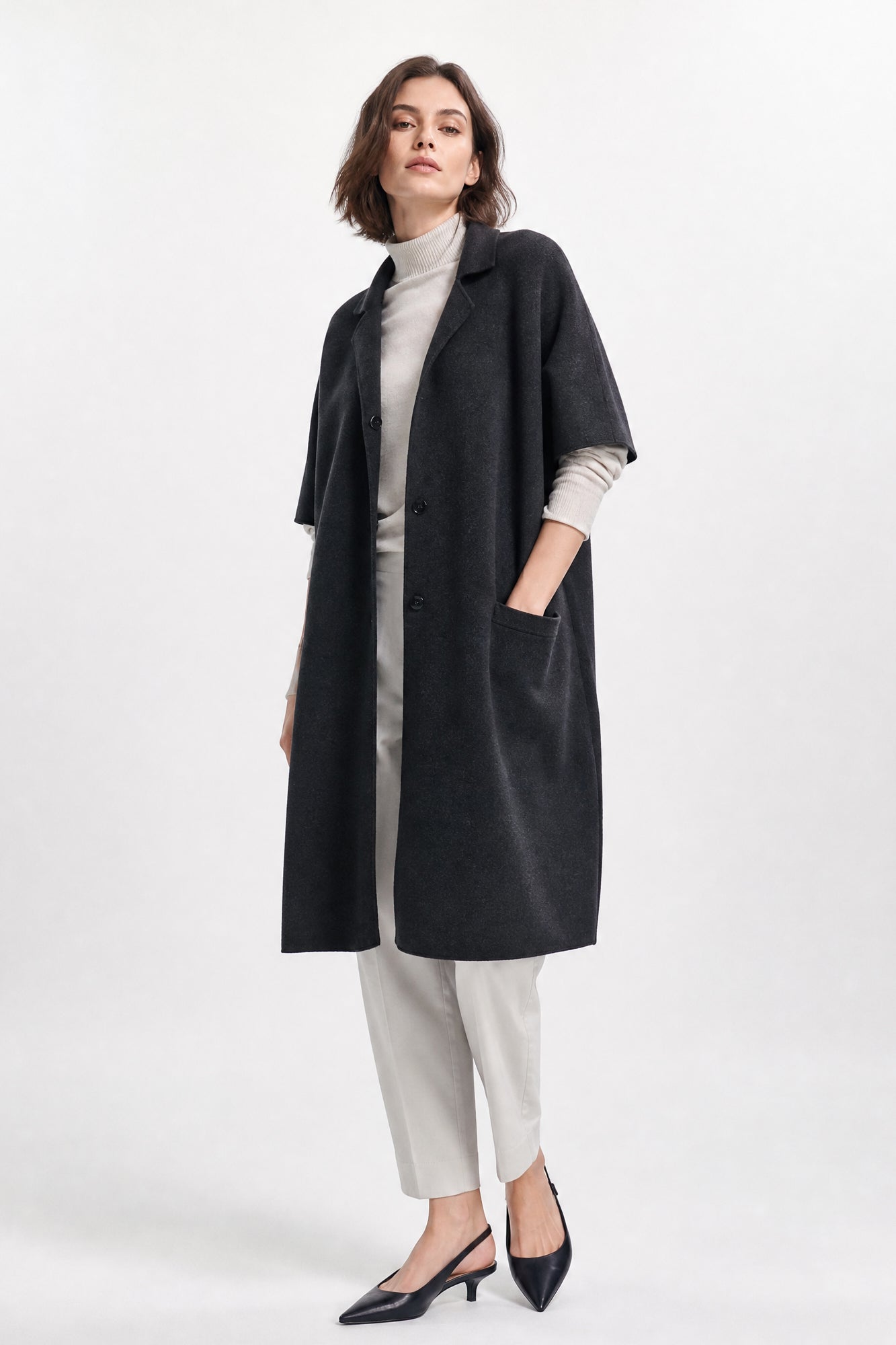 CLEO COAT IN KNIT PIMA COTTON IN HEATHER