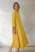 DANNI DRESS IN ITALIAN LINEN MARIGOLD
