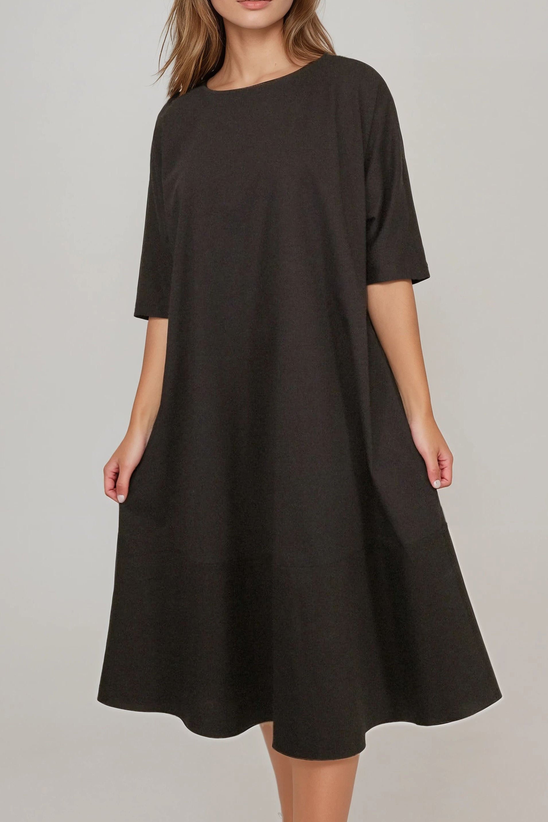 DAVINA MAXI DRESS IN ITALIAN JERSEY AND POPLIN COTTON