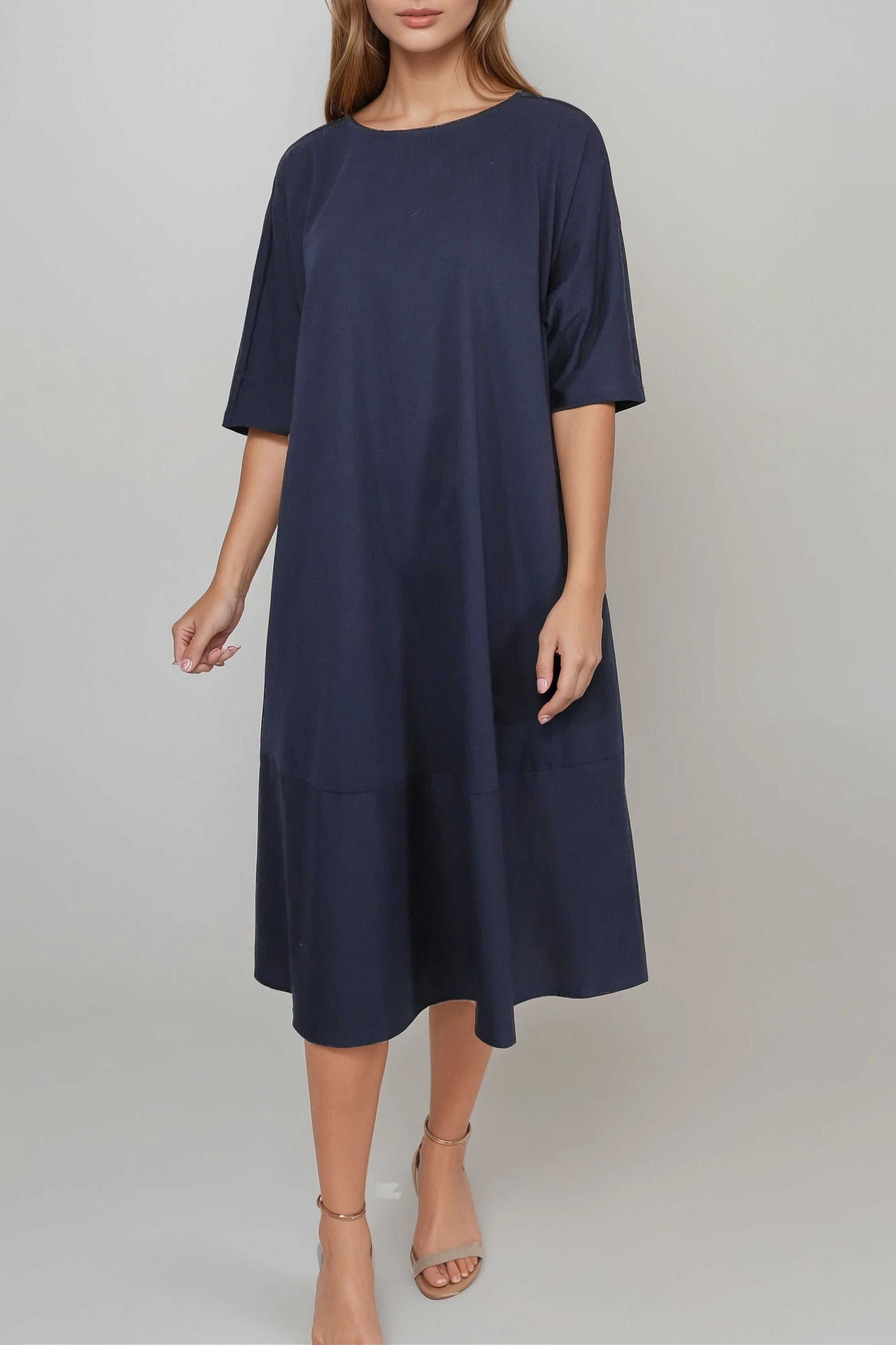 DAVINA MAXI DRESS IN ITALIAN JERSEY AND POPLIN COTTON