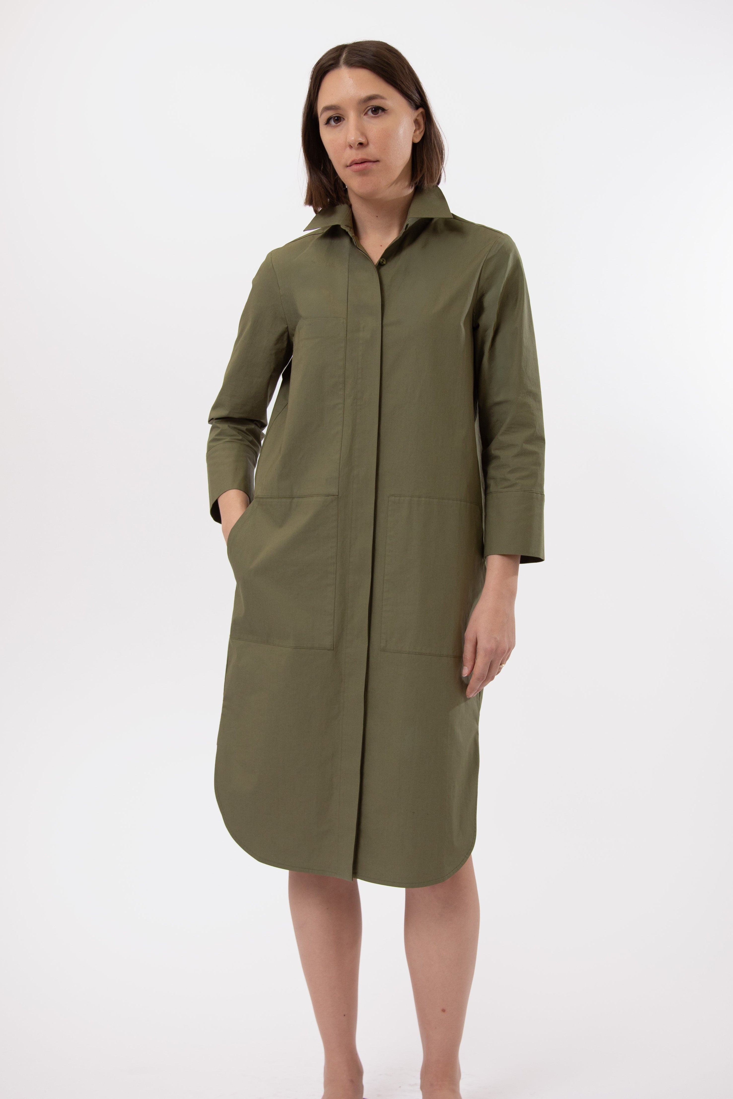 DORIAN DRESS IN ITALIAN FINE STRETCH COTTON
