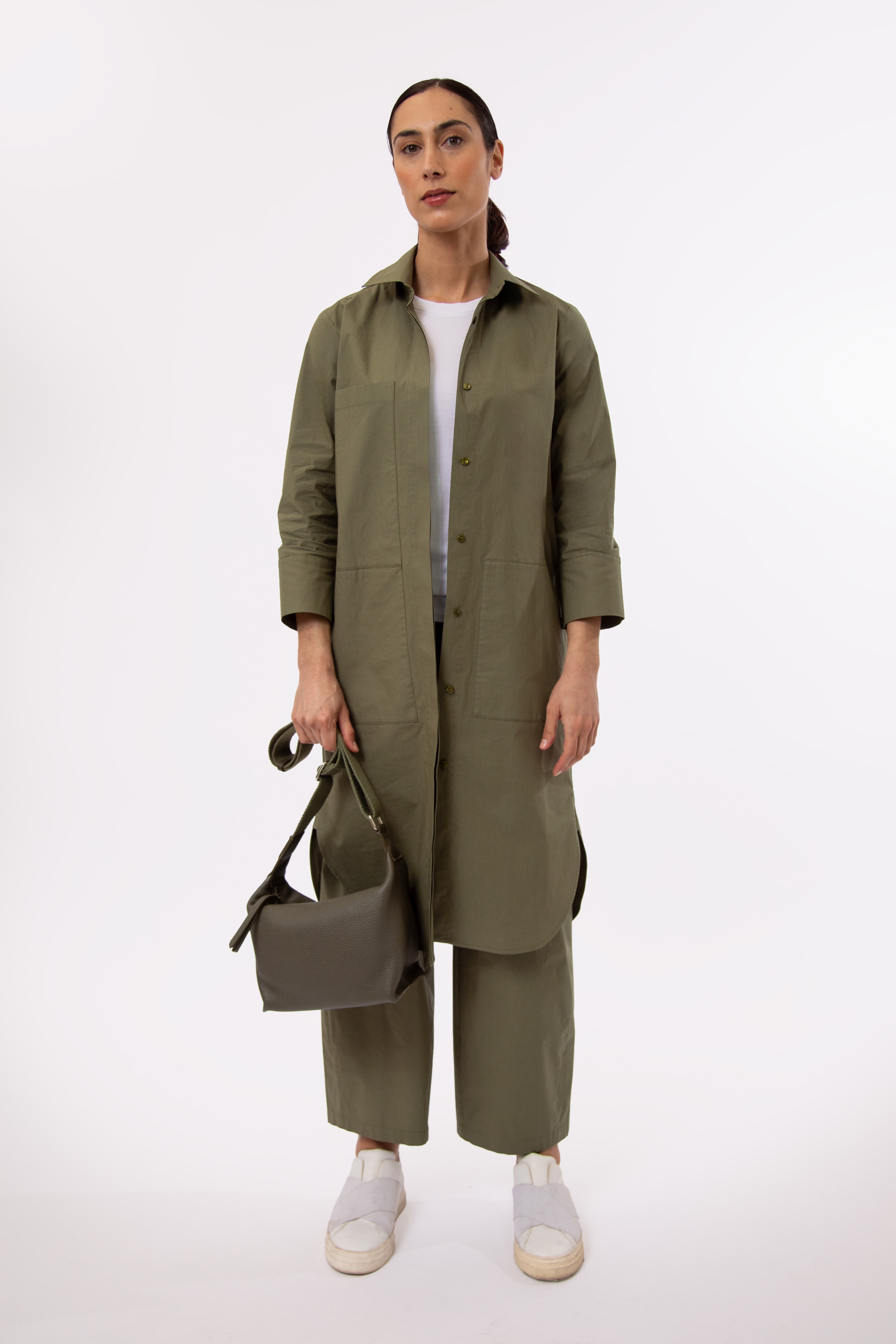 RAVELLO ITALIAN LEATHER HANDBAG IN OLIVE