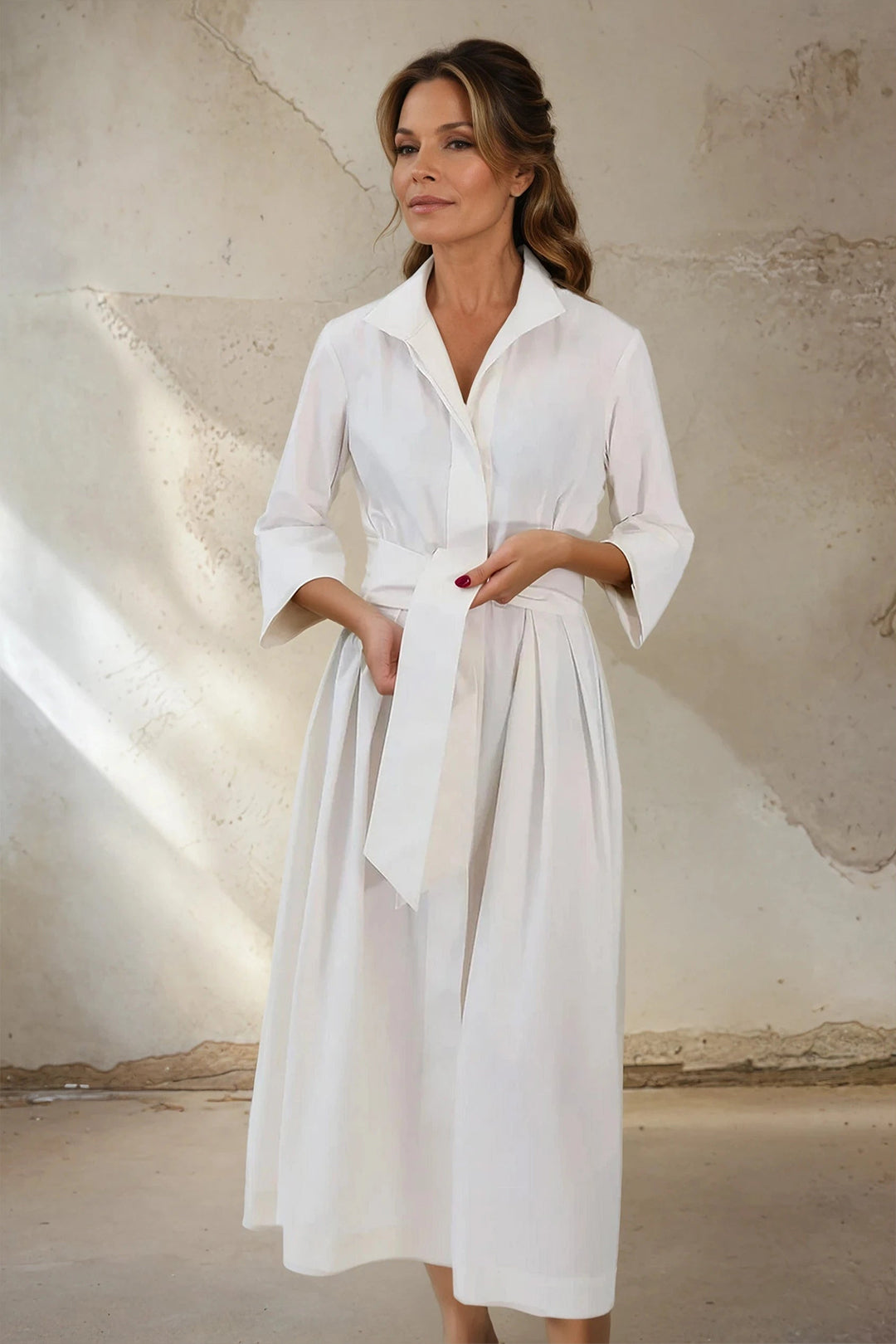DUNE SLEEVE DRESS IN ITALIAN POPLIN COTTON