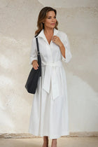 DUNE DRESS IN ITALIAN COTTON STRETCH WHITE