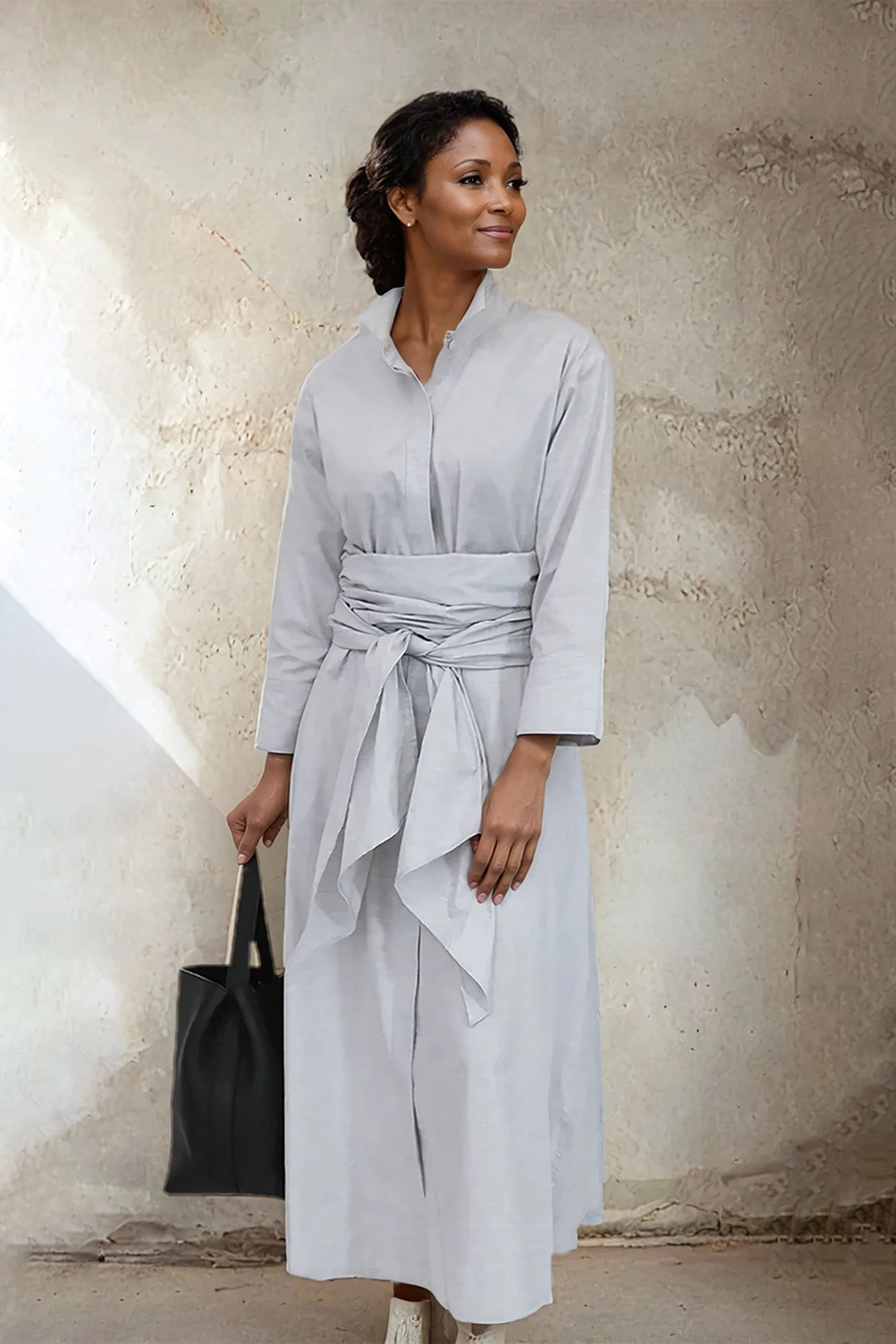 DUSK DRESS IN FINE ITALIAN POPLIN COTTON