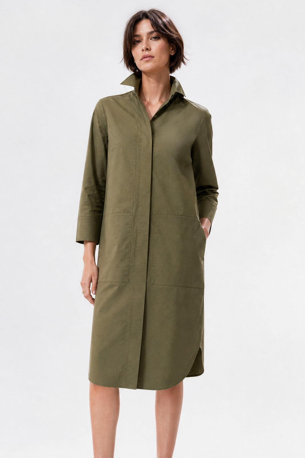 DORIAN DRESS IN ITALIAN FINE STRETCH COTTON