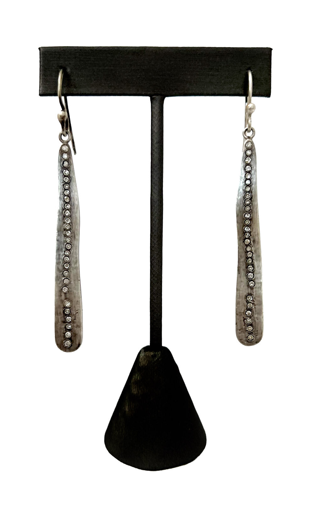 STERLING SILVER DIAMOND TEARDROP EARRING