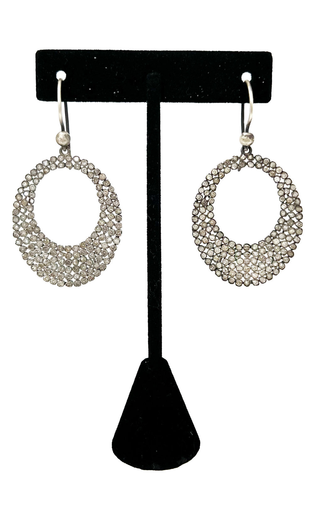 STERLING SILVER PAVED DIAMOND EARRING