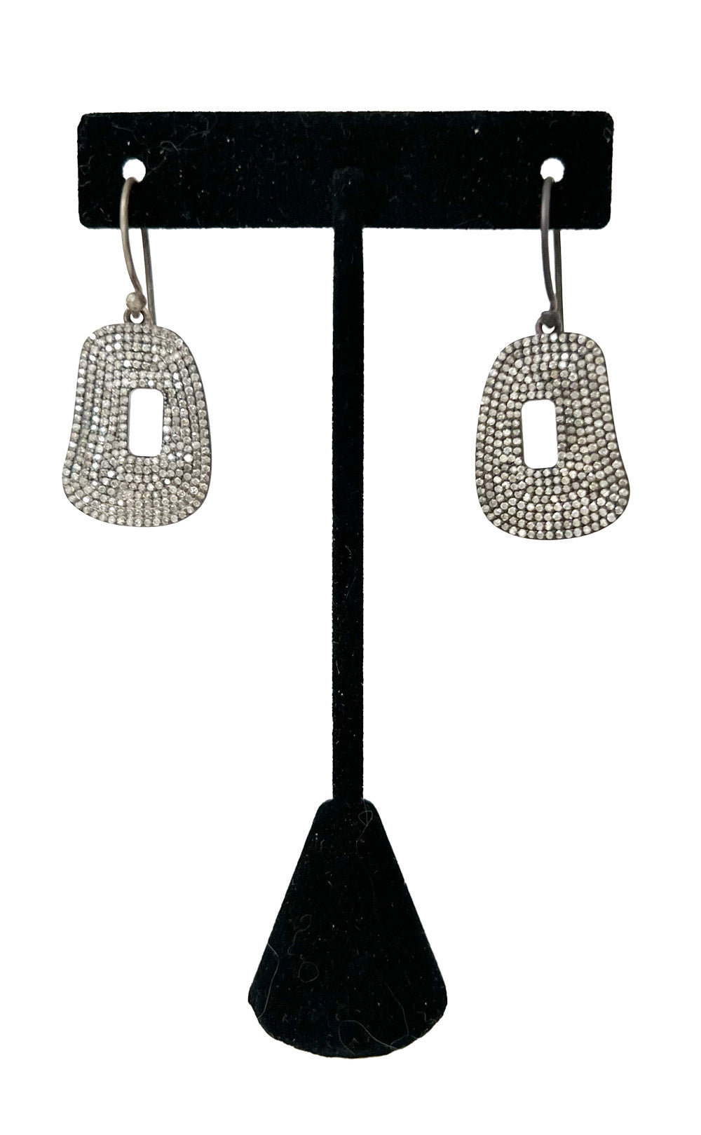 STERLING SILVER PAVED DIAMOND EARRING