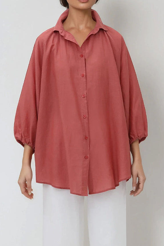 FLOWY OVERSIZED BLOUSE IN SILK COTTON